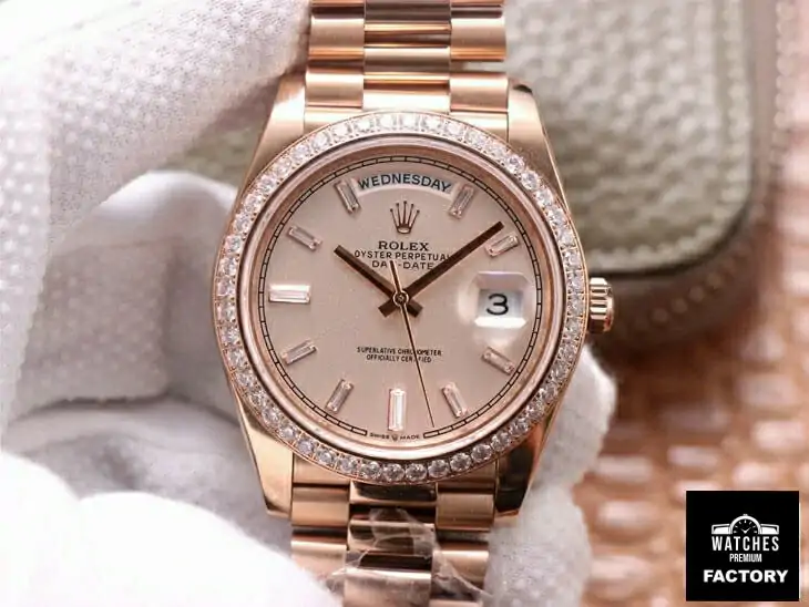 Rolex Day Date M228345RBR-0007 EW Factory Diamond-Set Bezel
