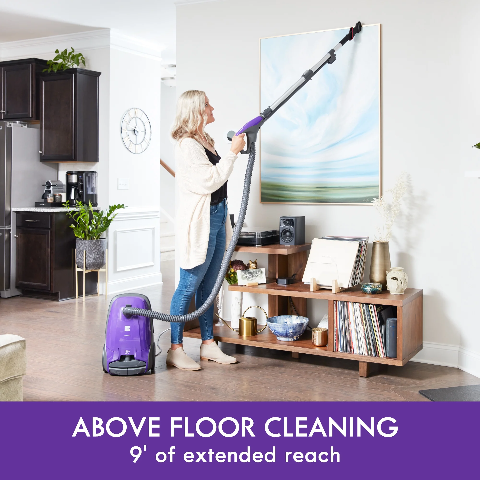 BC3002 200 Series Pet Friendly HEPA AllergenSeal Bagged Canister Vacuum Cleaner(Purple) Image 5