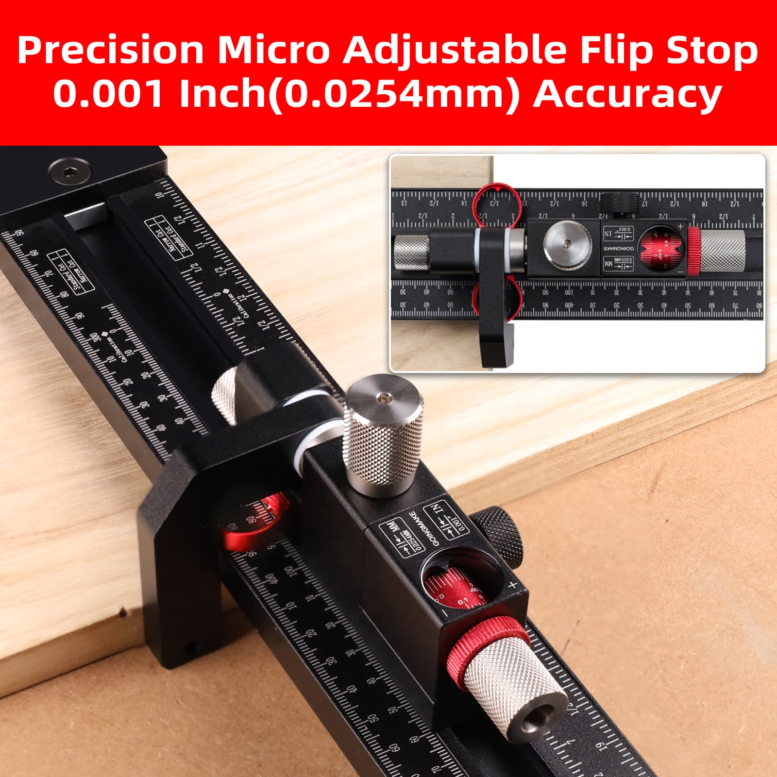 Track Saw Parallel Guide System with Mirco Adjustable Flip Stop and Zero Calibration for Woodworking Repeatable Rip Cuts for Track Saw Guide Rail Compatible with Guide Rails