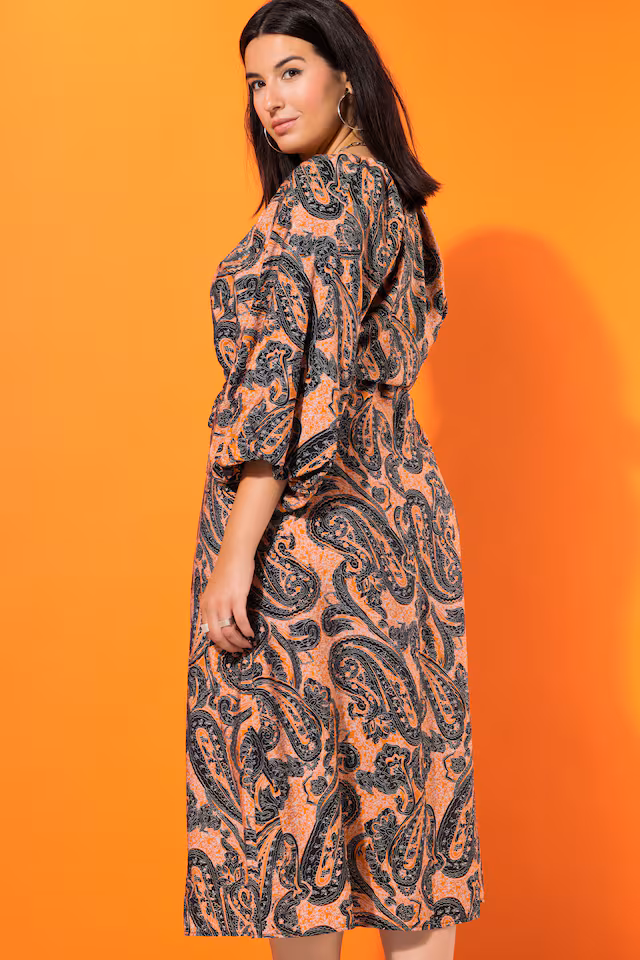 Paisley Balloon Sleeve Dress