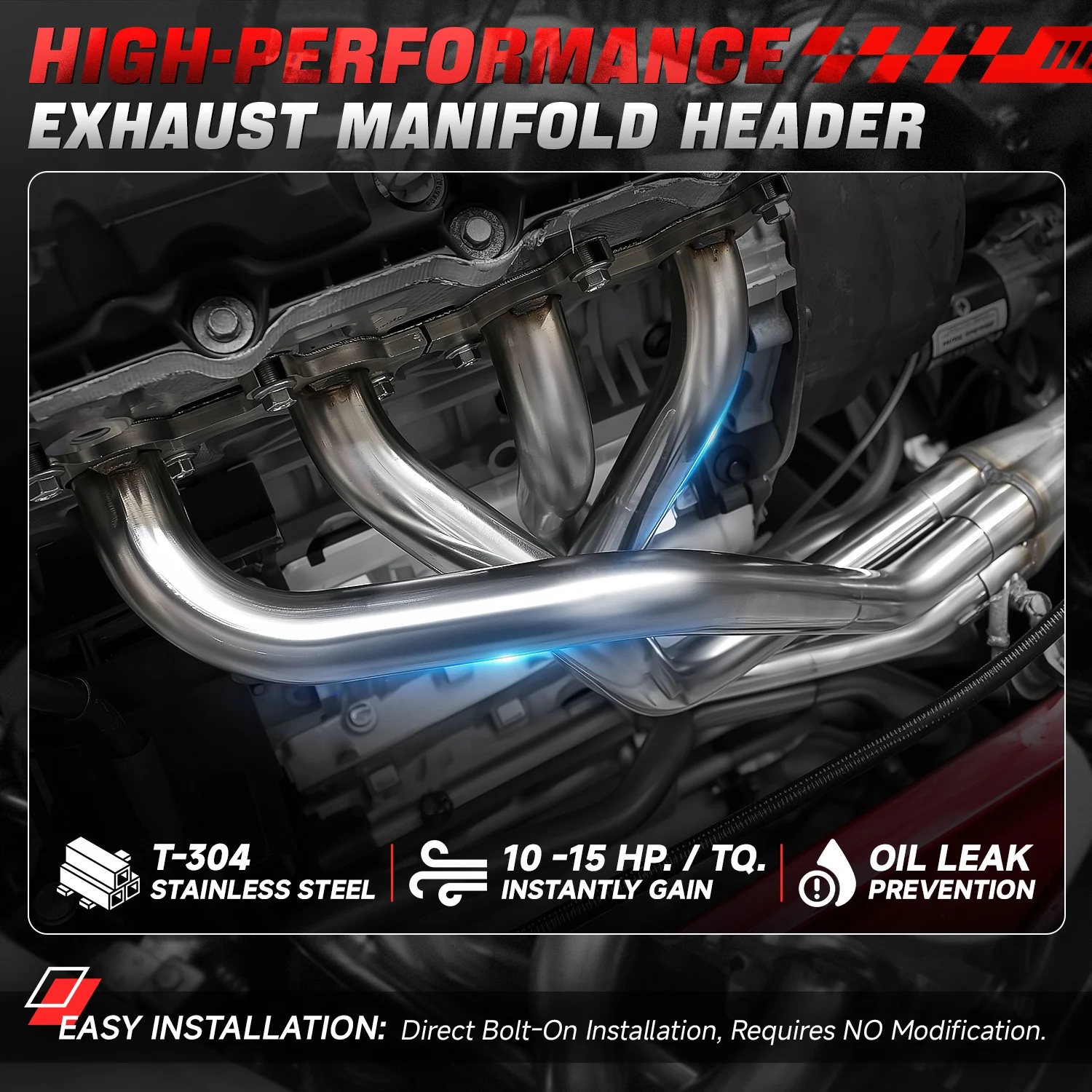 4-2-1 Long Tube Exhaust Manifold Header for 2006-2011 Honda CIvic SI FA5 FG2 - Image 2