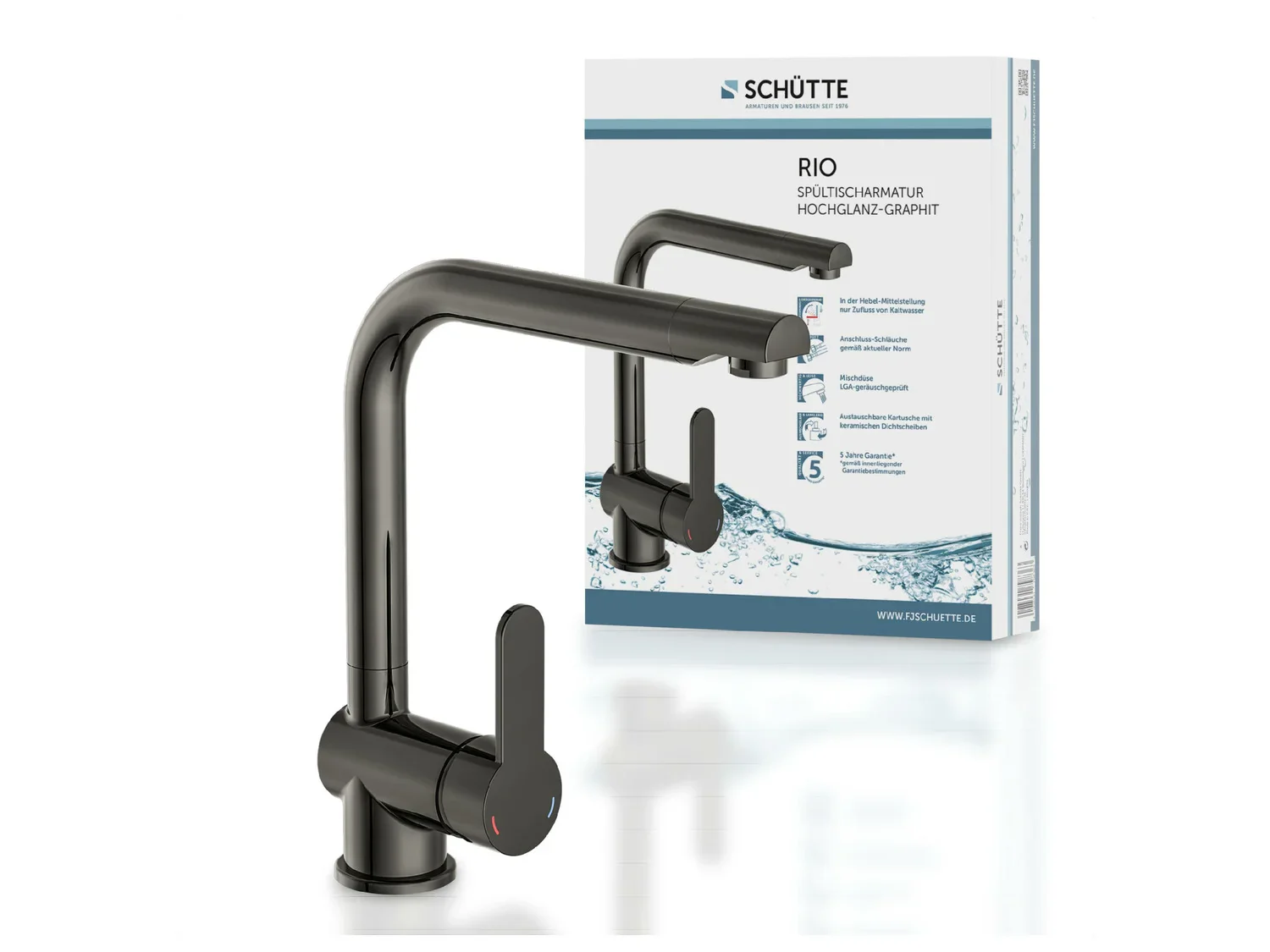 Schtte Mitigeur robinet de cuisine RIO, avec bec rtractable