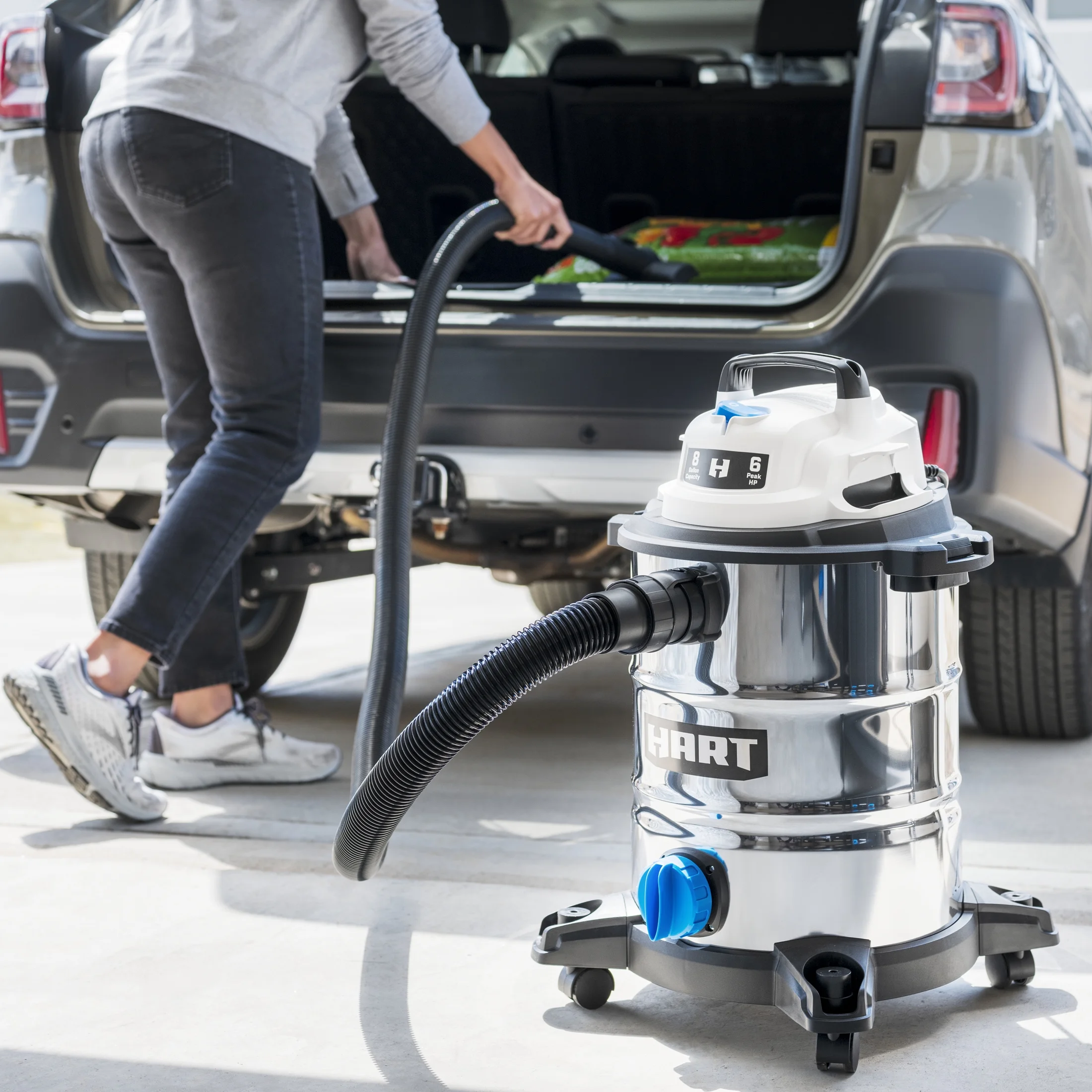 HART 8 Gallon 6 Peak HP Stainless Steel Wet/Dry Vacuum, VOC812SF 3702