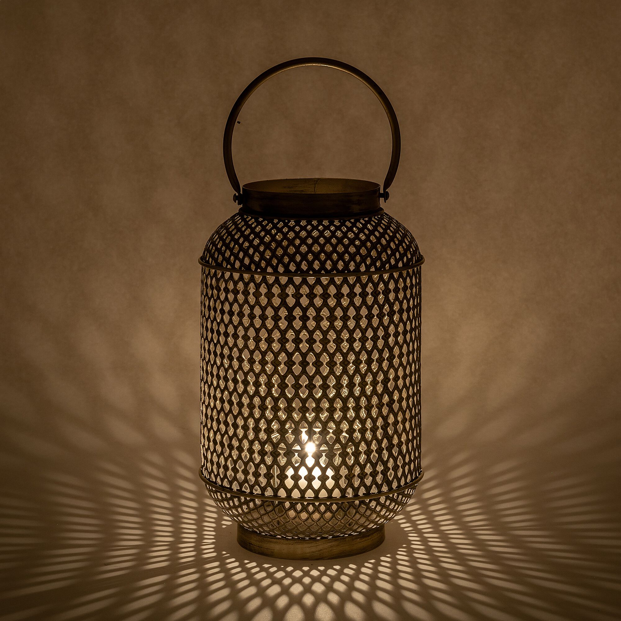 LOR - Lanterne en fer ajouré H34cm - doré