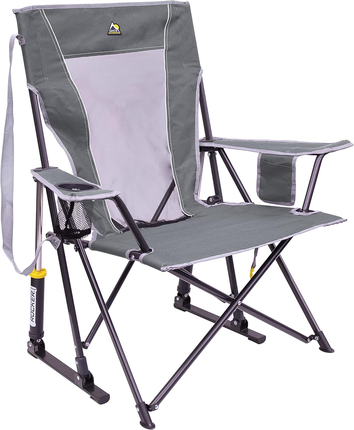 Fauteuil à bascule d'extérieur GCI avec auvent et pare-soleil