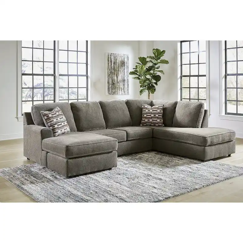 Signature Design by Ashley O'Phannon Putty 2-Piece Sectional Sofa with Chaise - Dimensions: 125W x 86D x 38H