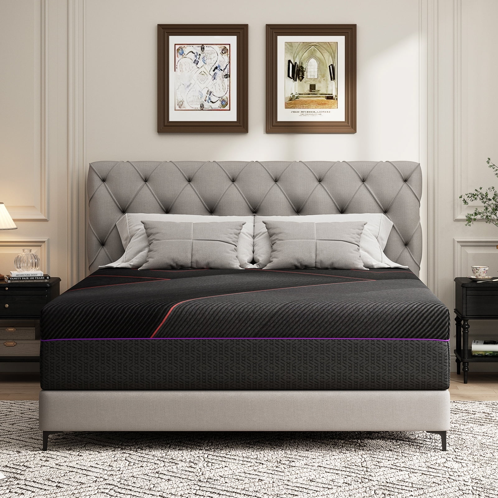 Full Size Mattress, 12 inch Memory Foam Mattress in a Box, Medium Firm Mattress Full Size with Upgrade 7-Zone Support, Motion Isolation CertiPUR-US for Pressure Relief, Black(Full/Black) - Image 10