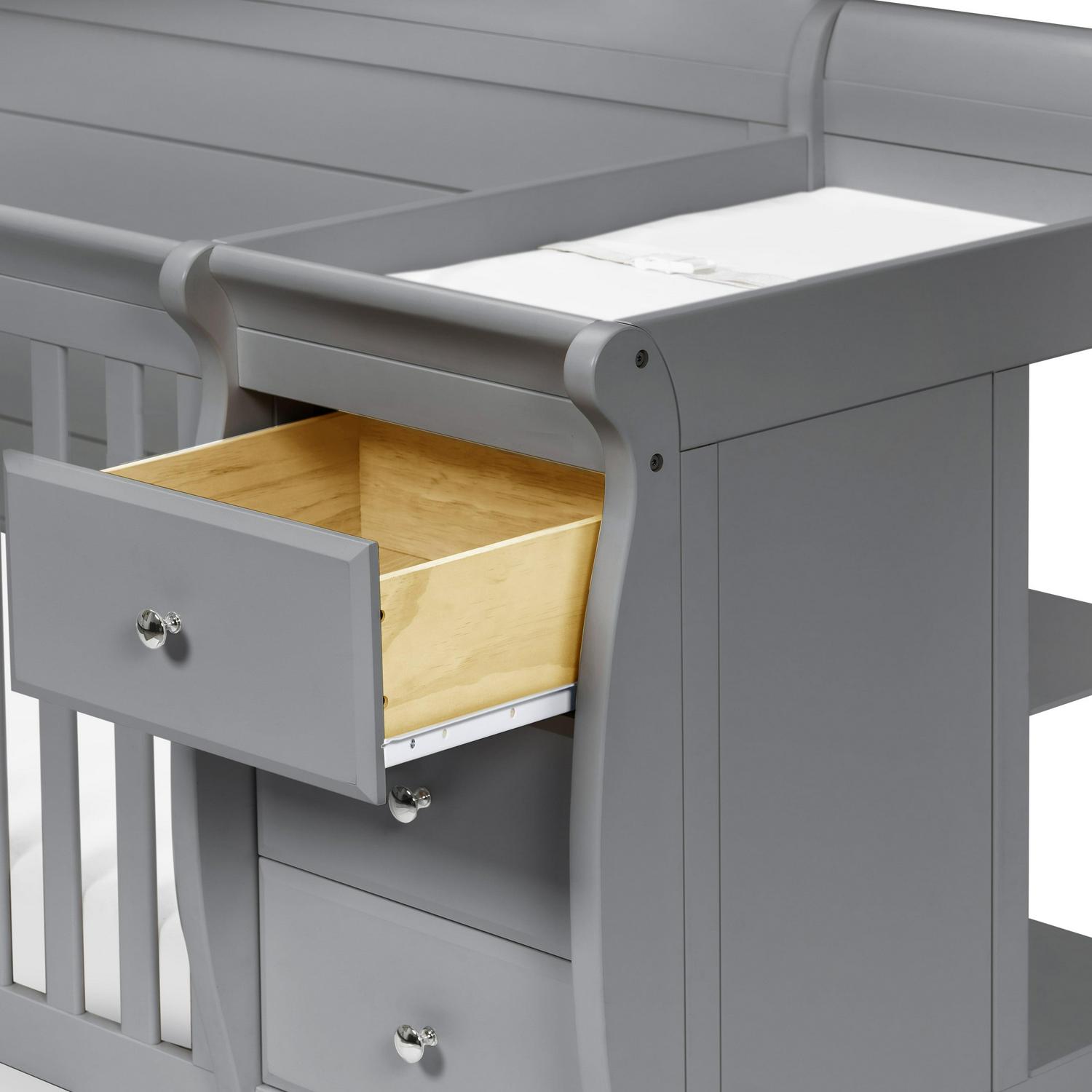 Kalani 4 in 1 Convertible Crib Changer in Grey Image 5