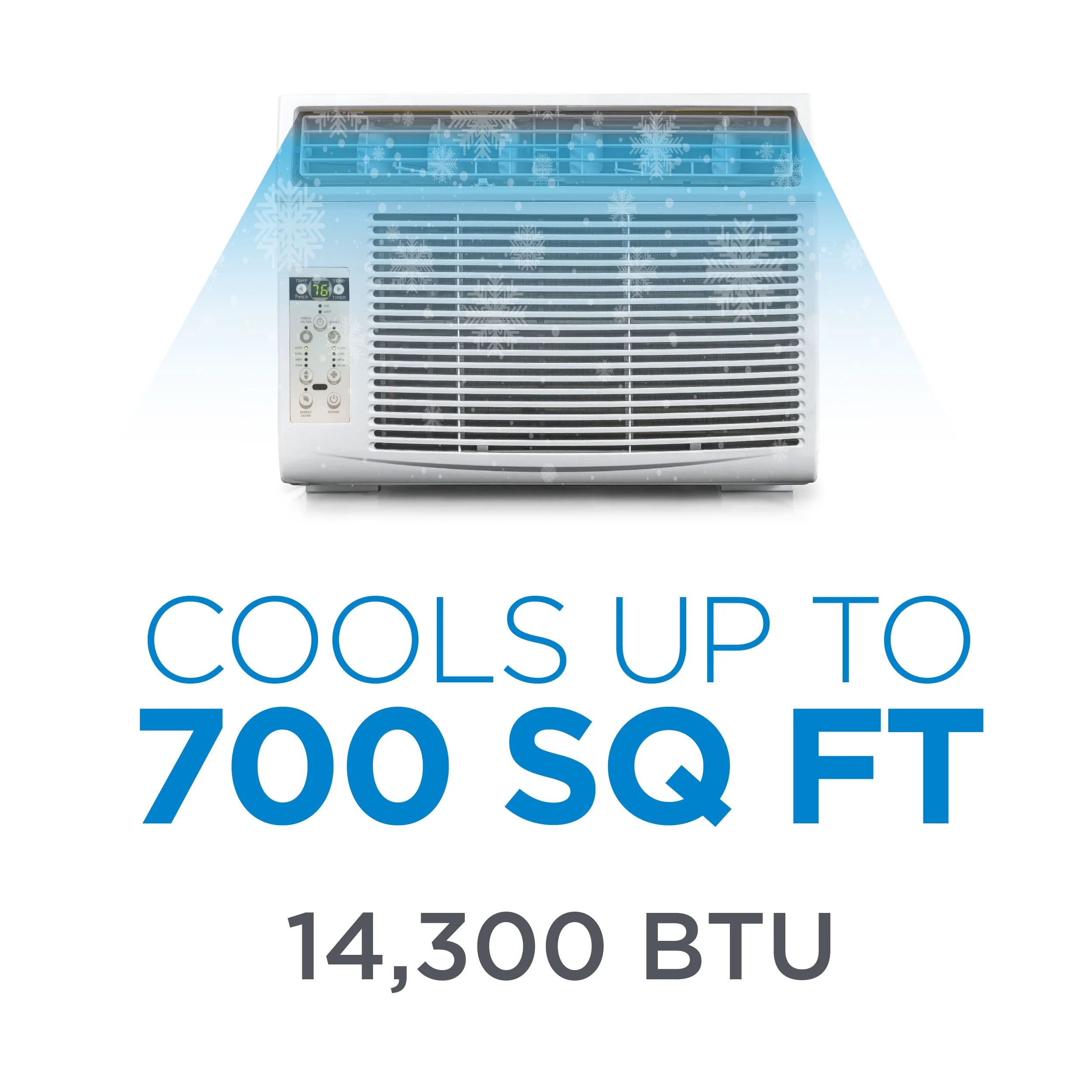 COMMERCIAL COOL 14, 500 BTU Window Air Conditioner with Remote Control and Adjustable Thermostat, Cools up to 750 Sq. Ft. with Electronic Controls & Digital Display CWAM145W6C