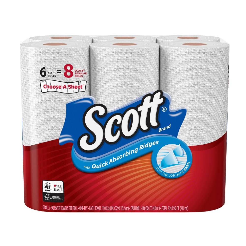 Scott Choose-A-Sheet Paper Towels, Big Rolls - 6 count