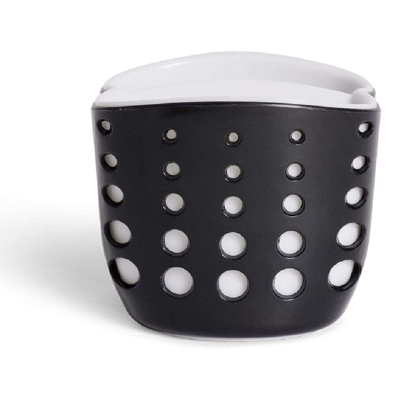 Porte-éponge en plastique noir - 9,5x9,5xH8,3cm