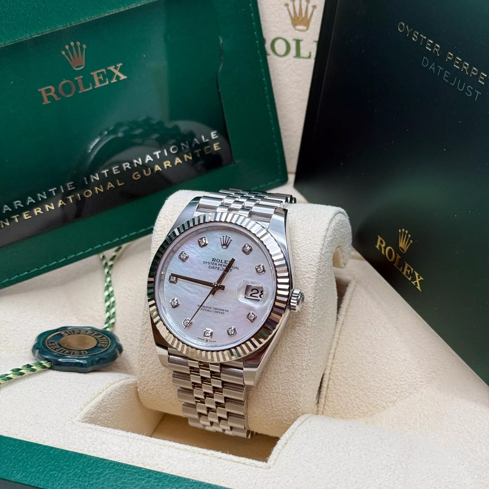 [Super Clone]RLX  Datejust 126334 MOP Diamond Jubilee 41mm Stainless Steel and White Gold