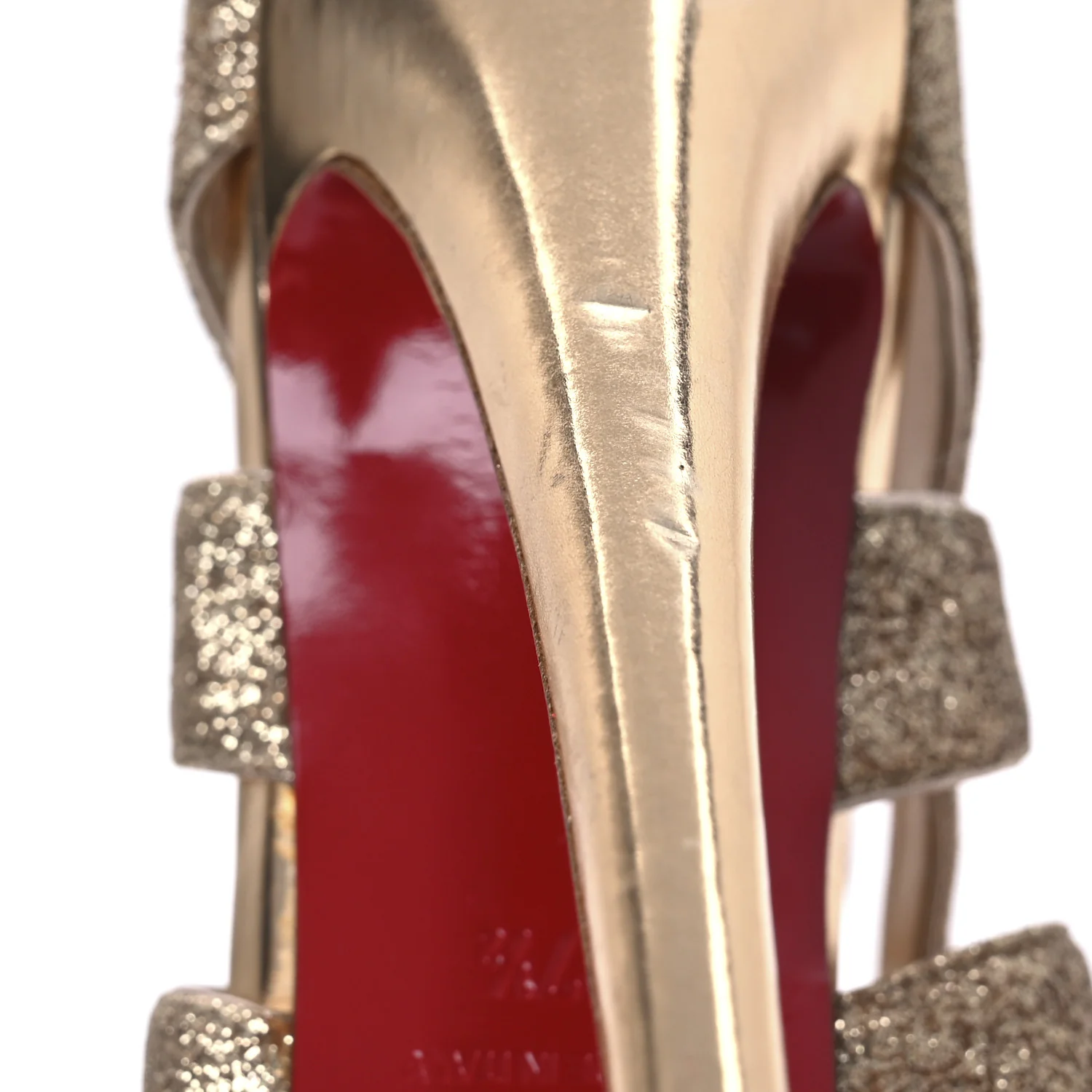 Glitter Mini Specchio Balota Platform Sandals 37.5 Gold