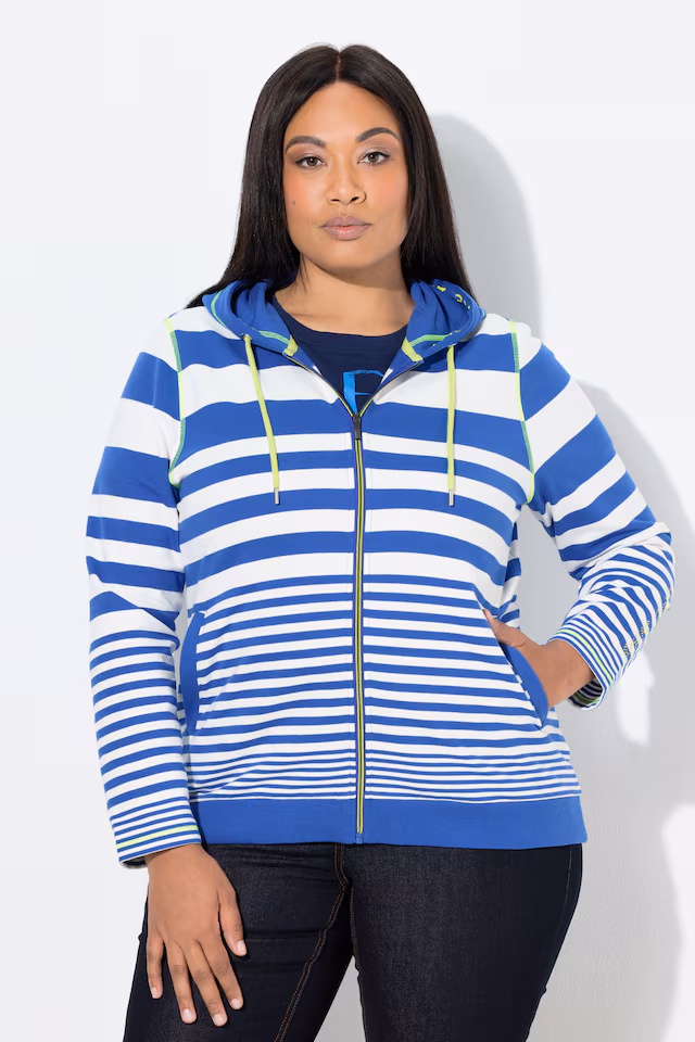 Contrast Stitched Zip-Up Hoodie