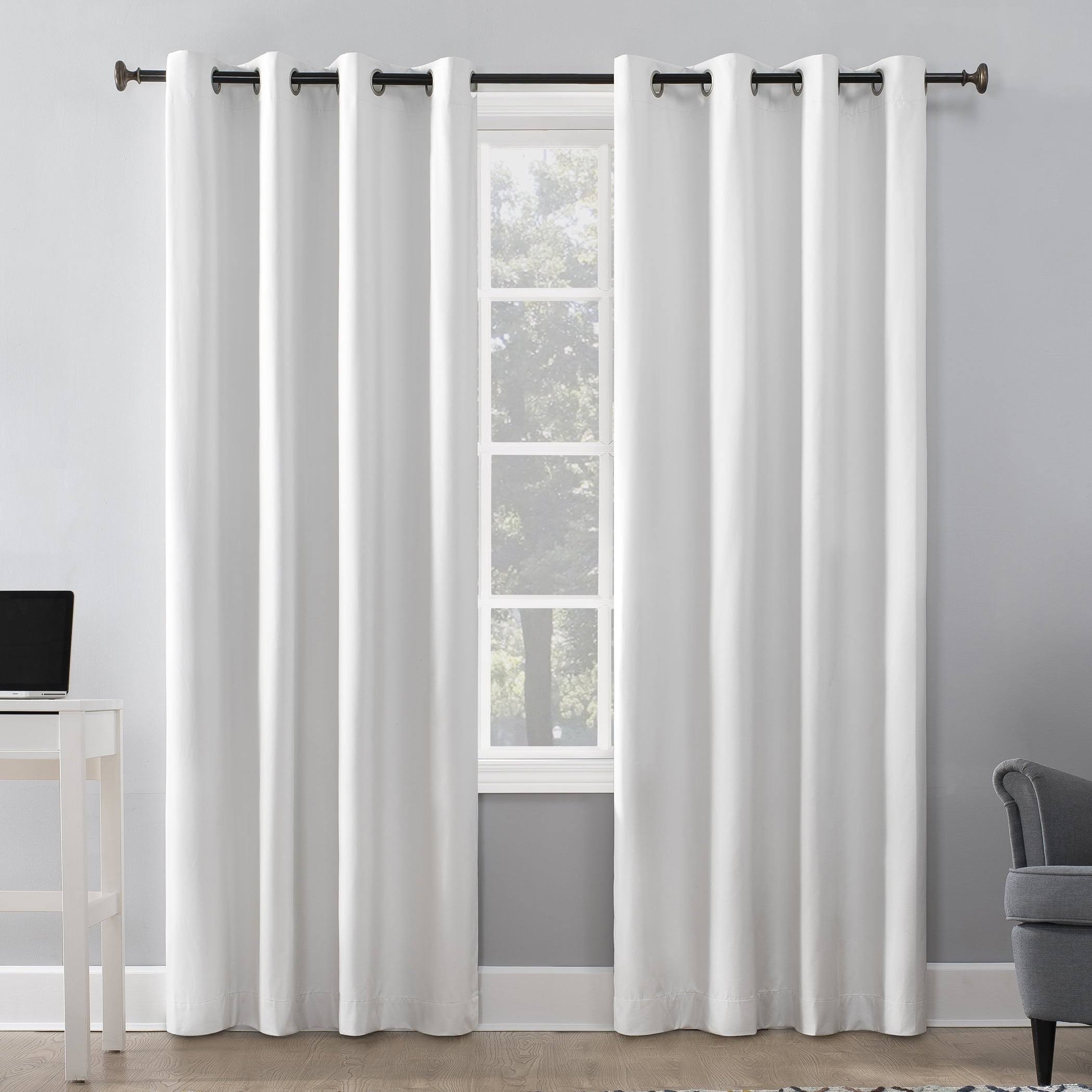 Thermal Insulated Blackout Grommet Curtain Panel - White - Size: 50