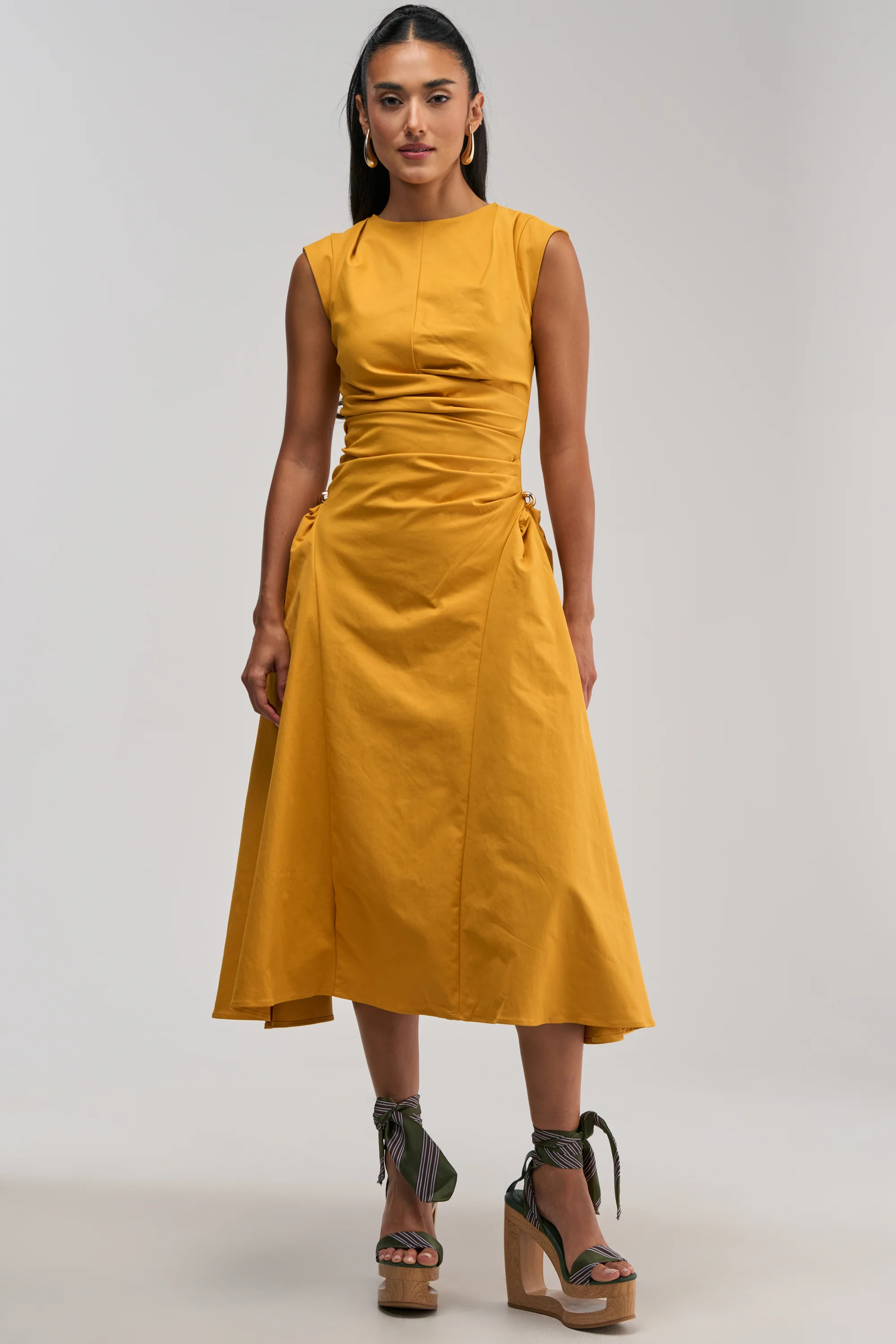 IT'S MY TIME MIDI DRESS IN MUSTARD - Akira Store