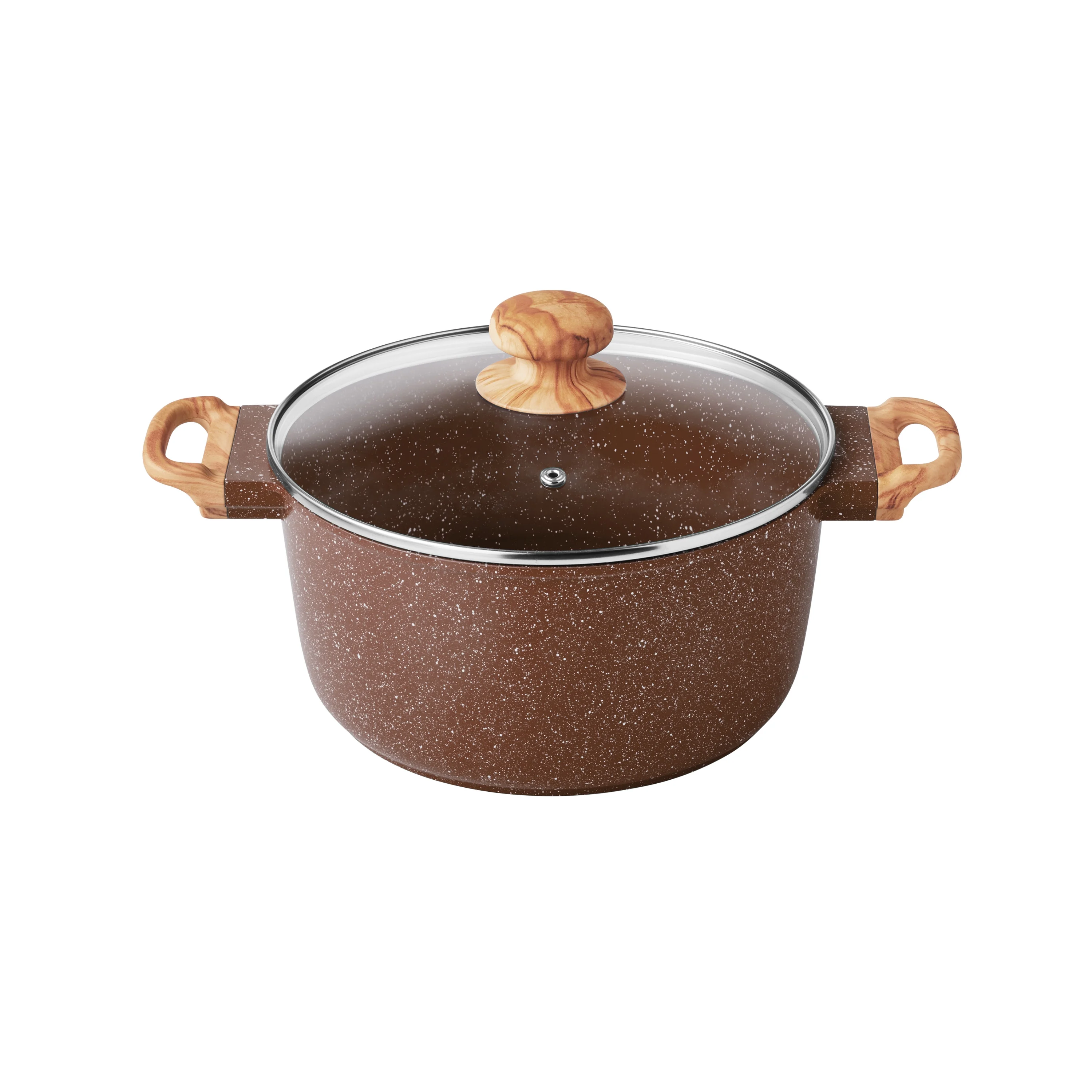 Prairie Signature 14-Piece Cast Aluminum Cookware Set, Brown Speckle(Brown Speckle) - Image 7