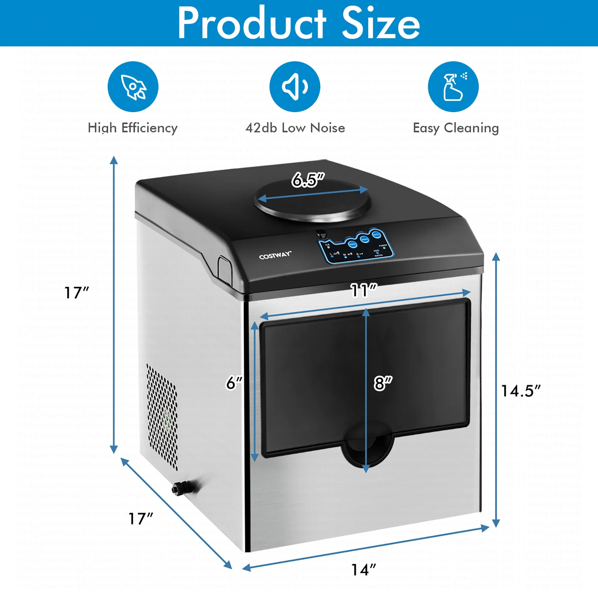 Costway 2 - in - 1 Stainless Steel Countertop Ice Maker Water Dispenser 48 lb/24H W/ Scoop