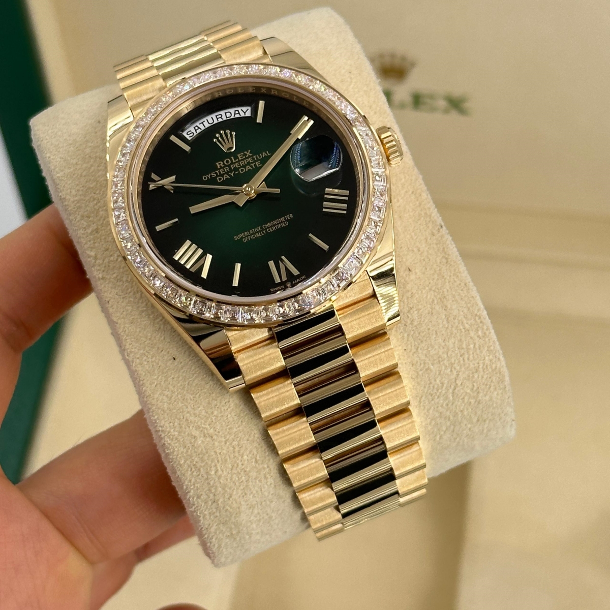 [Super Clone]RLX Day-Date 40mm 228398TBR-0042 Green Ombré Dial President Watch【Super Clone】
