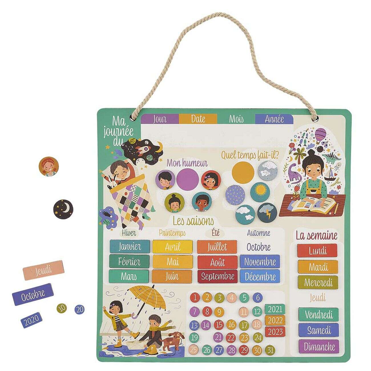 Mon calendrier éducatif magnétique 68 pièces