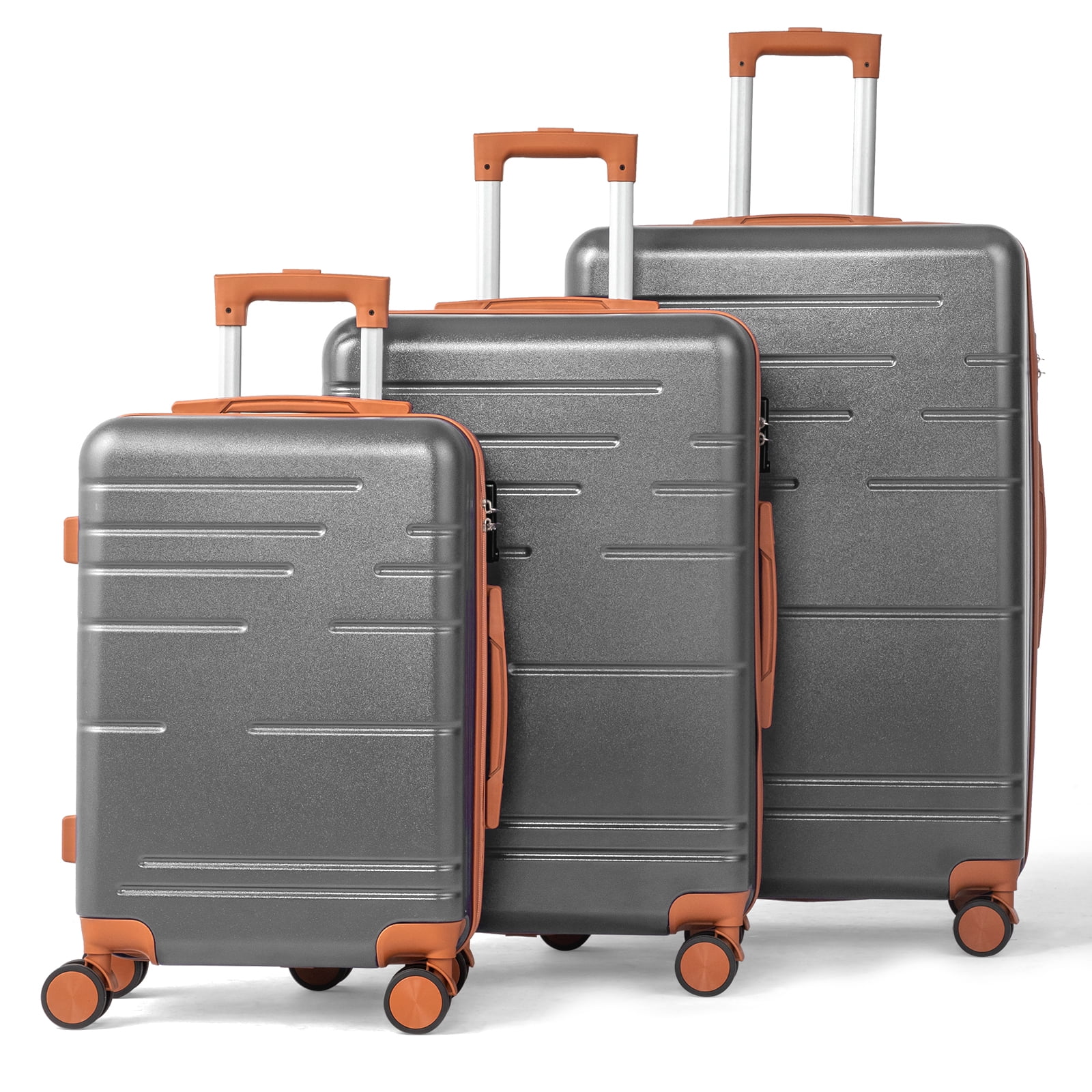 Zimtown Luggage 3 Piece Set Suitcase ABS Hardside Lightweight with TSA Lock Spinner Wheels, Beige