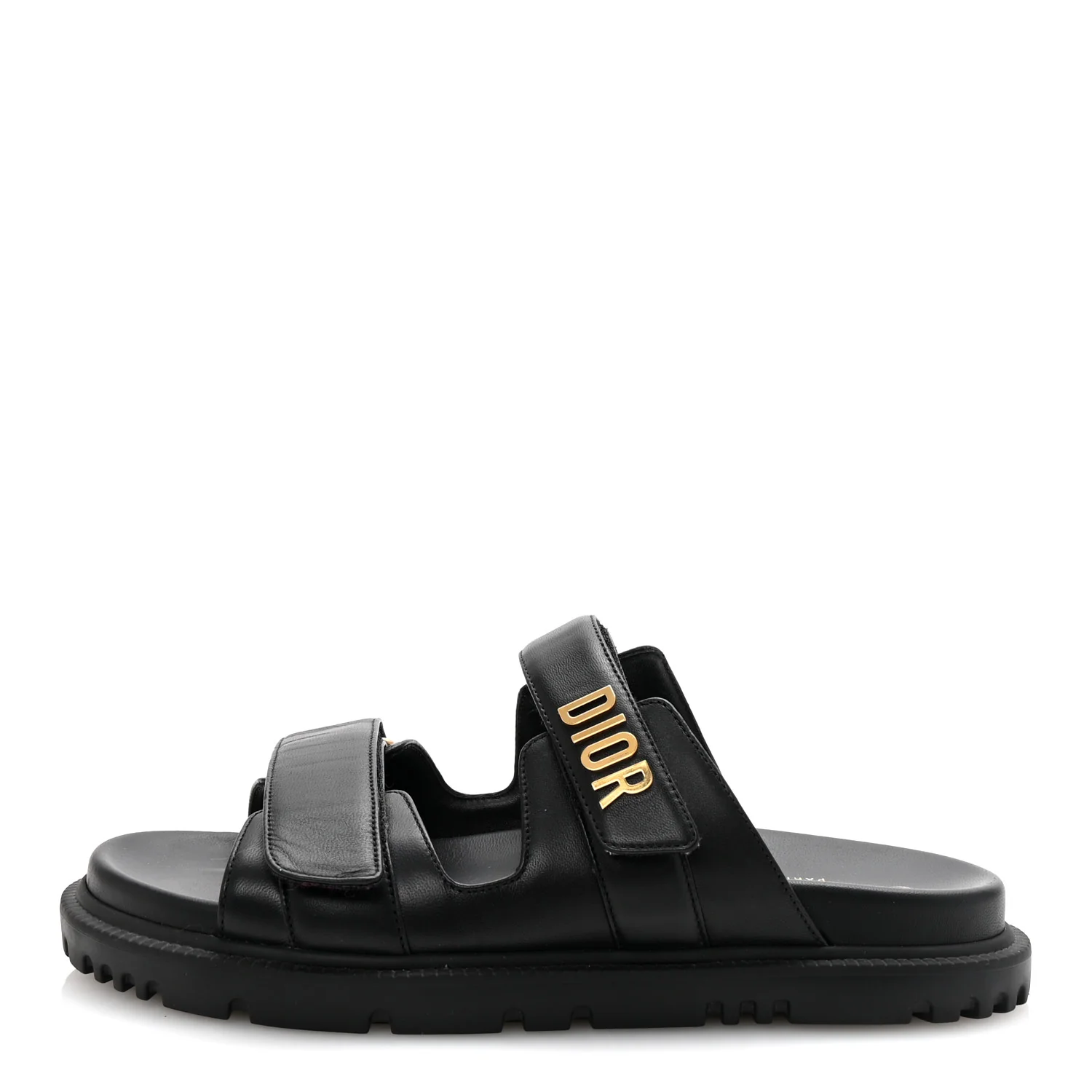 Lambskin Dioract 10mm Slide Sandals 39.5 Black
