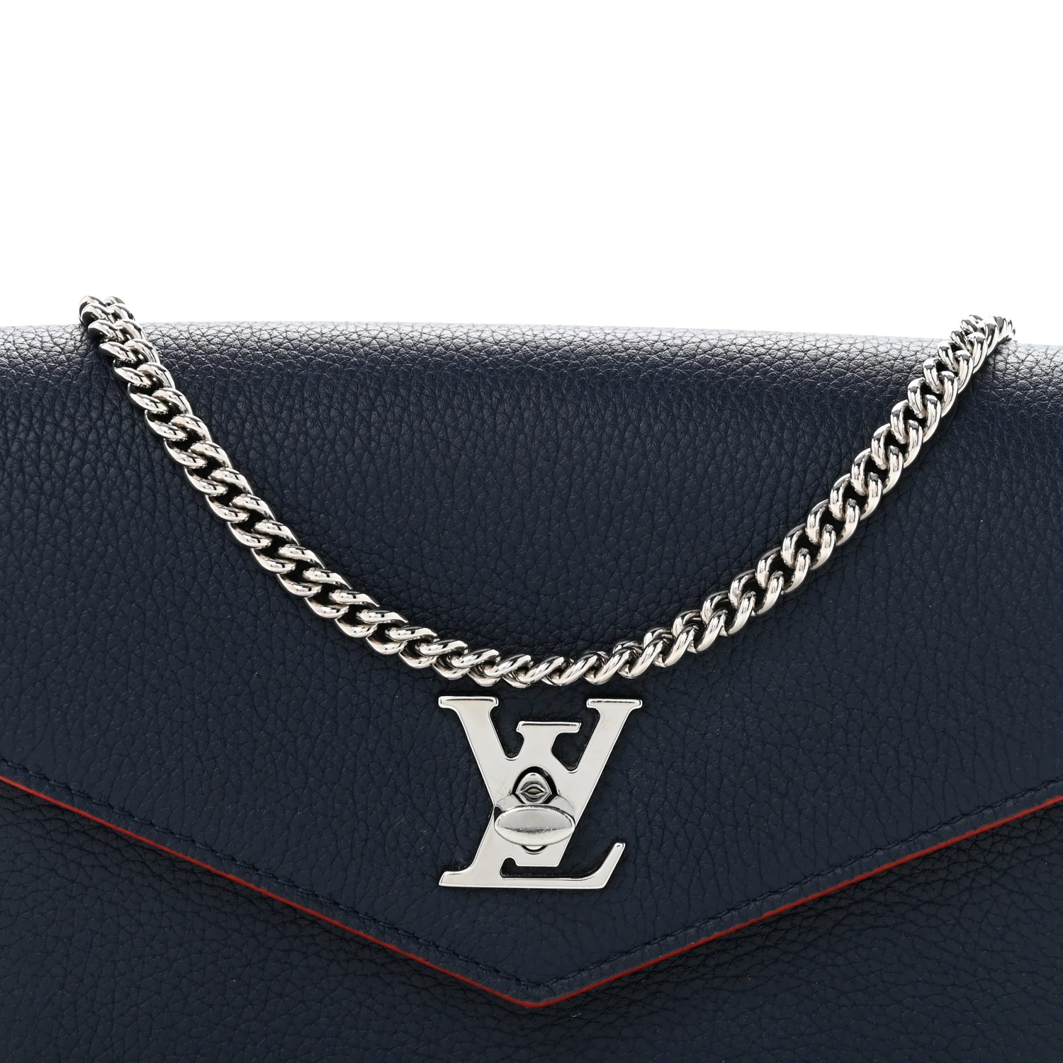 Soft Calfskin My Lockme Chain Pochette Marine Rouge