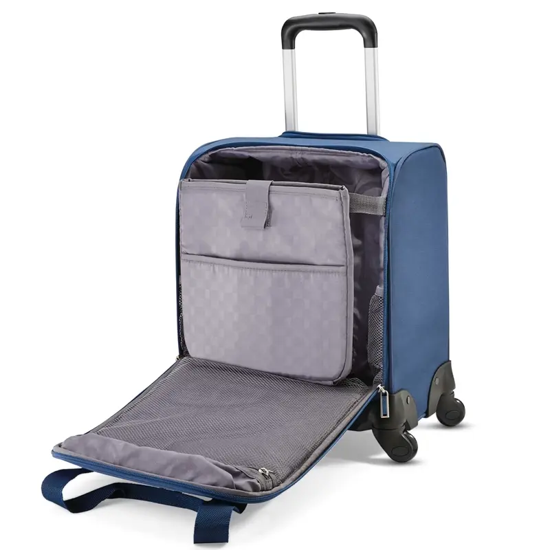 Black / Black / White Spinner Underseater with USB Port Underseat Luggage | 9467-XEYBQ - SAMSONITE OUTLET