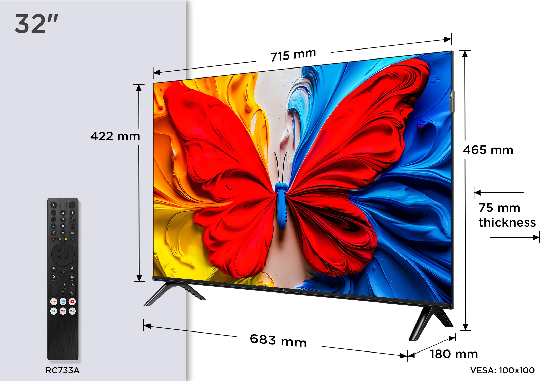 TCL QLED TV Full HD 32S59K (2025) - inch