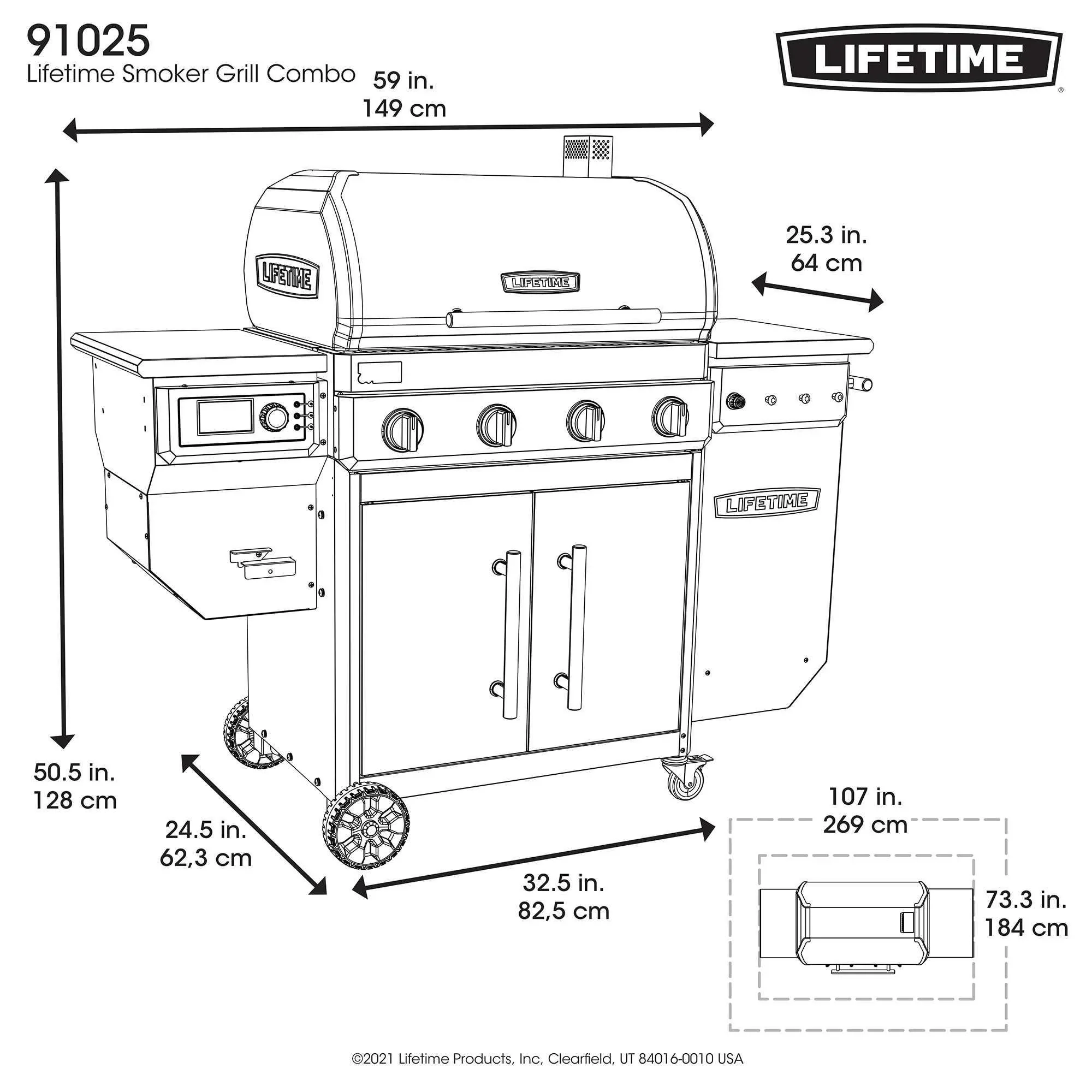 Gas Grill and Wood Pellet Smoker Combo, WiFi and Bluetooth Control Technology