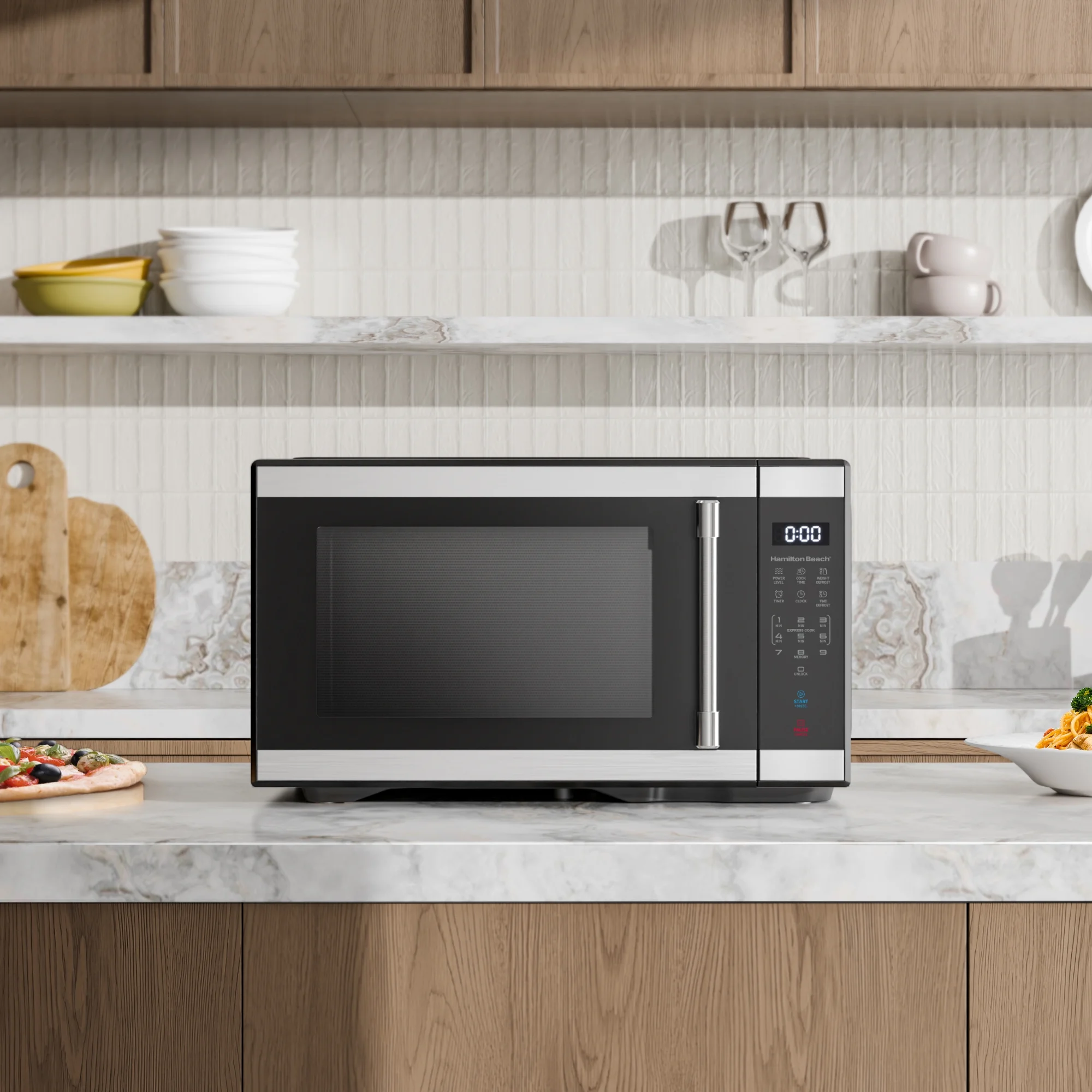 1.1 cu ft Countertop Microwave Oven, Black and Stainless Steel(Stainless Steel/ Black) - Image 9