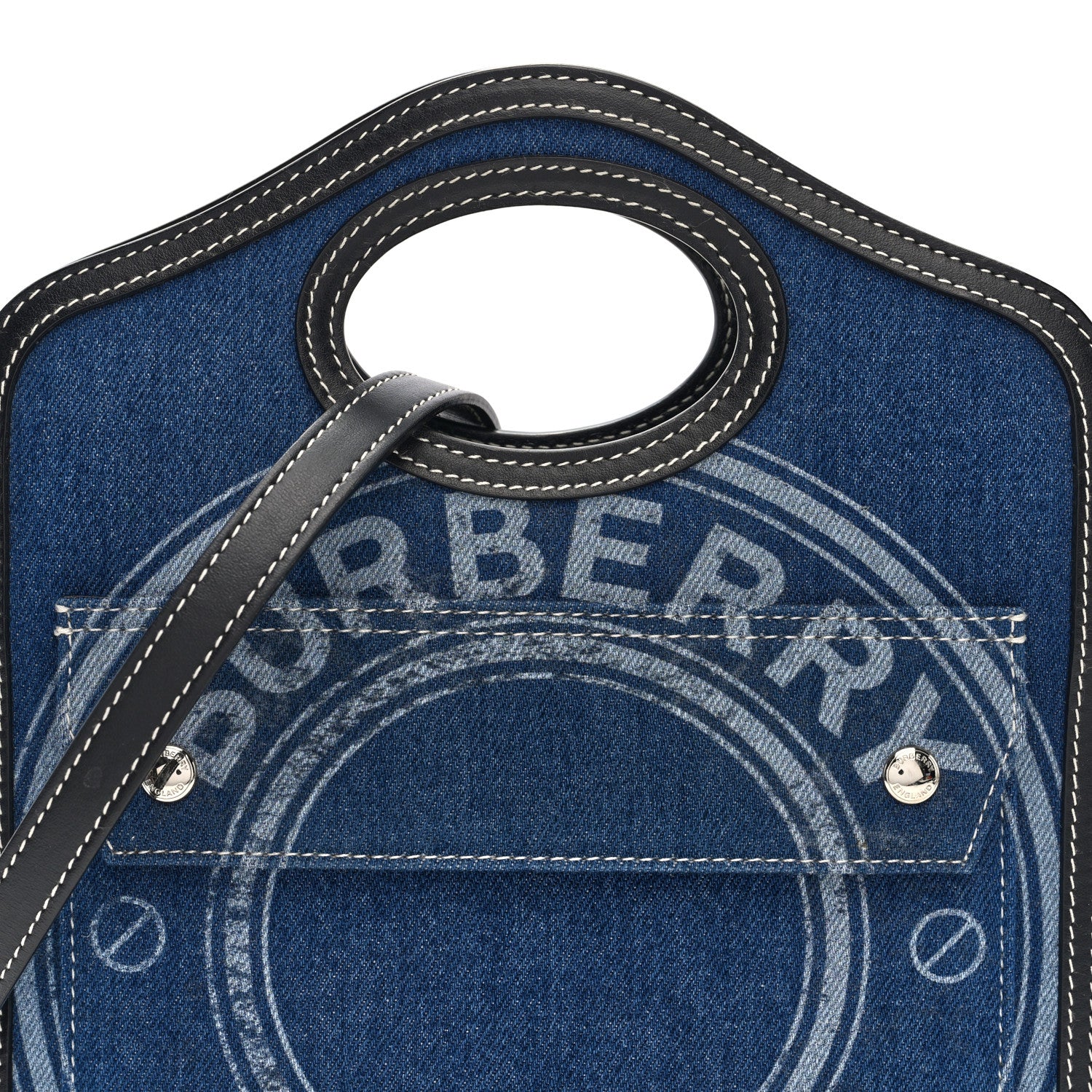 Denim Smooth Calfskin Mini Pocket Bag Blue