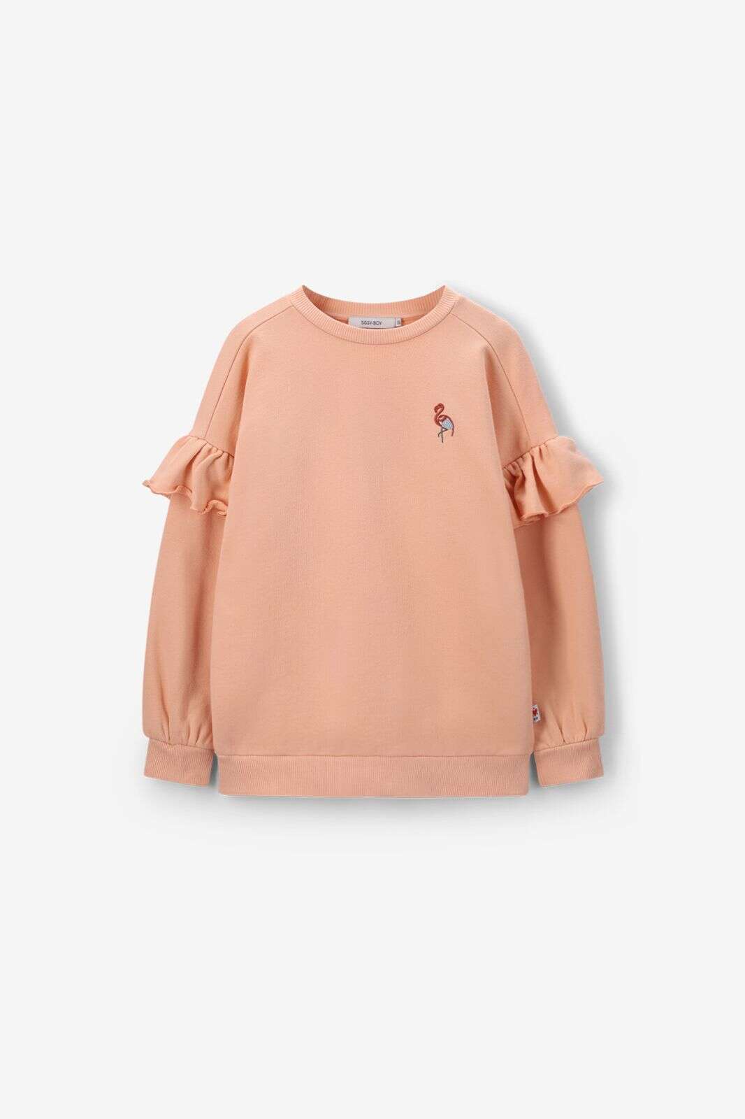 Lichtoranje ruffle sweater