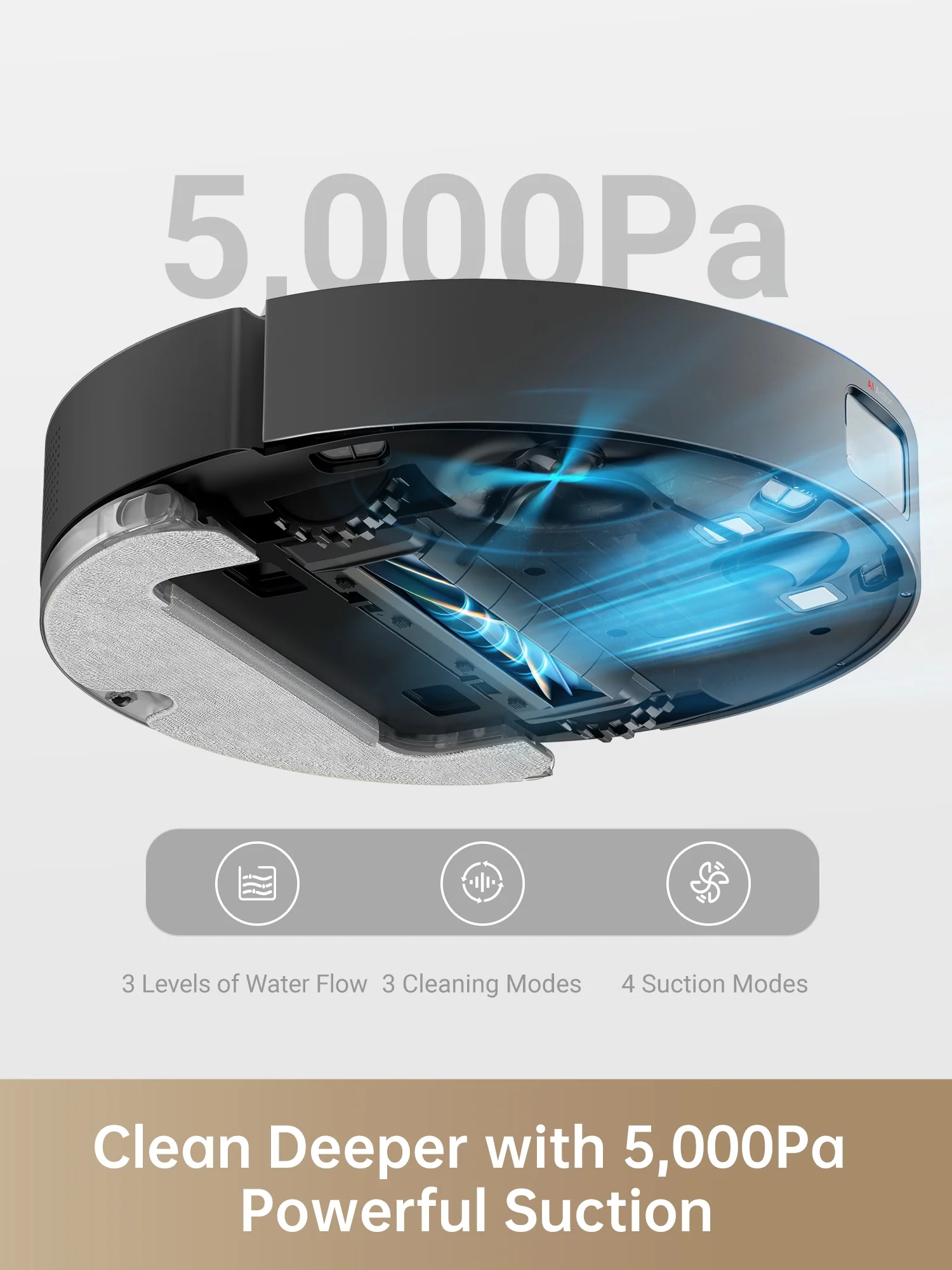 3-in-1 Robot Vacuum and Mop, Advanced AI and LiDAR Navigation, Self-Emptying Base, D10s Plus(Black (New Version)) - Image 7