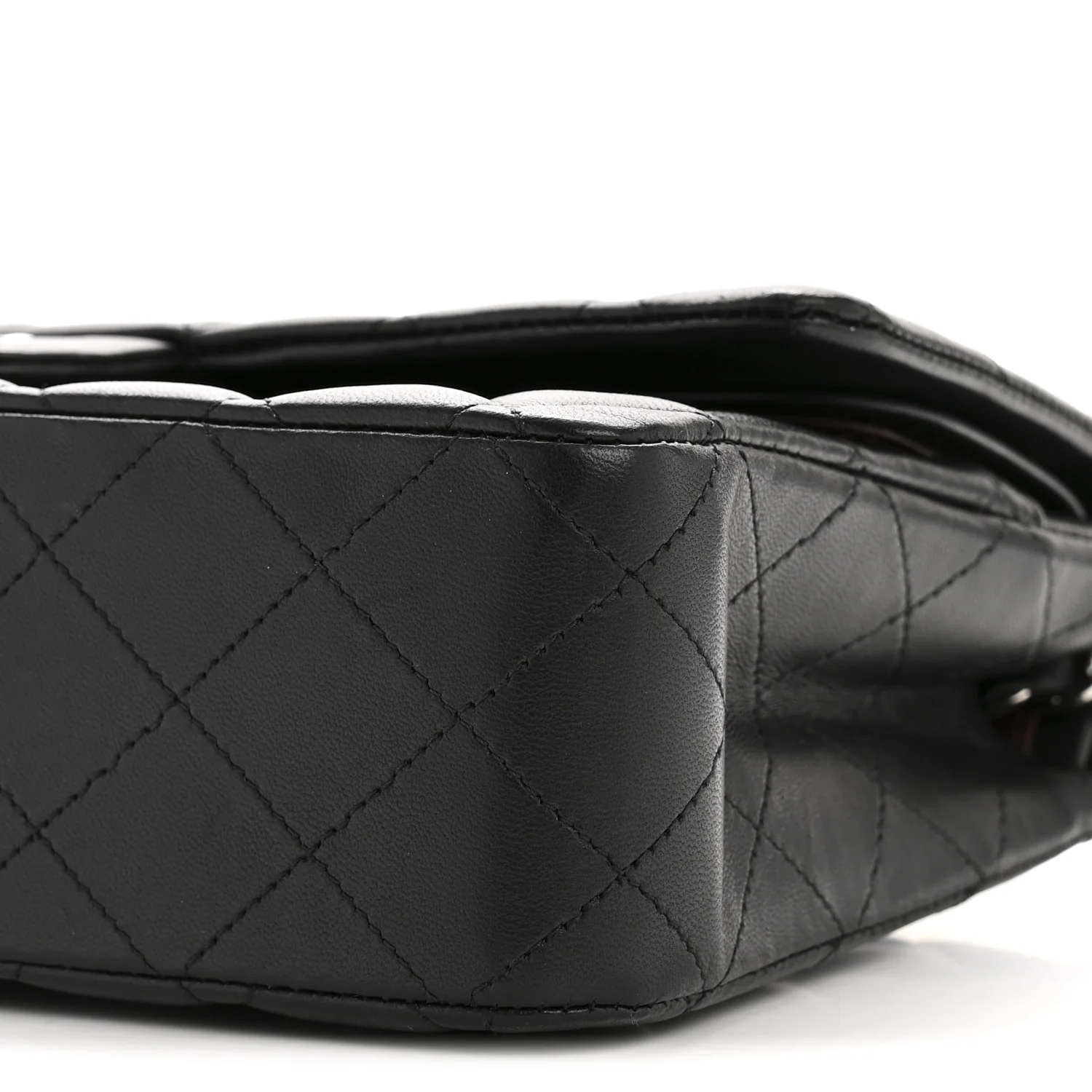 Lambskin Quilted Medium Double Flap Black