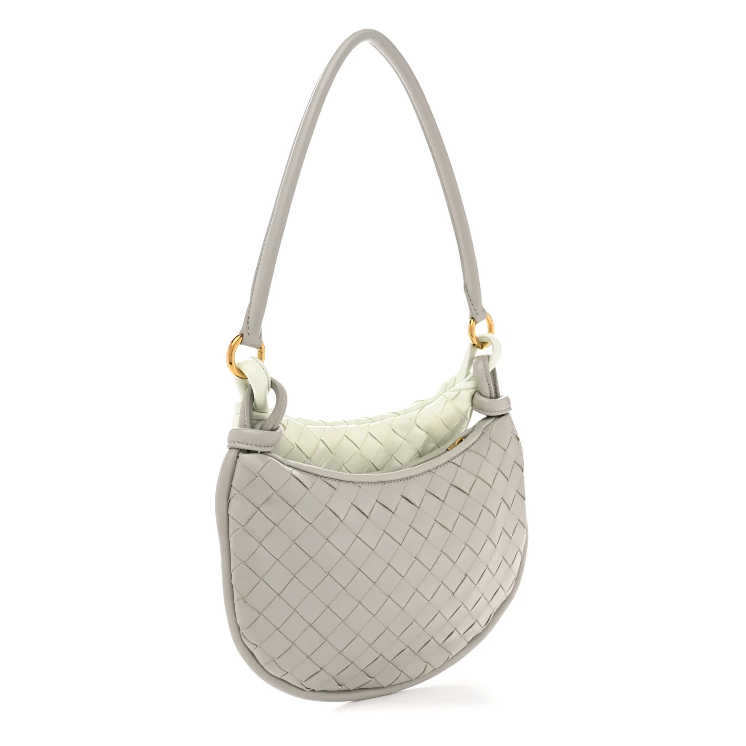 Nappa Intrecciato Small Gemelli Agate Grey Glacier