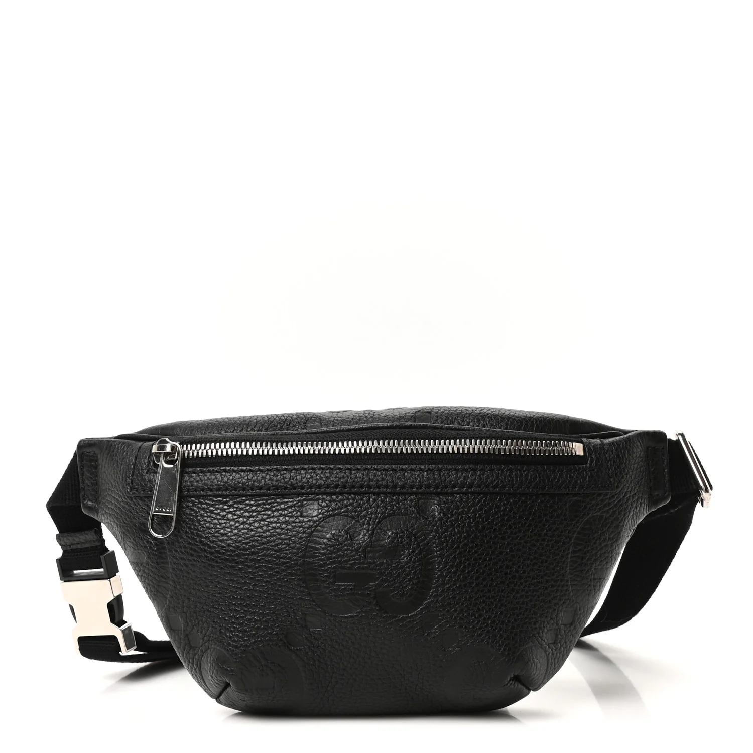 Piuma Calfskin Jumbo GG Embossed Small Belt Bag Black