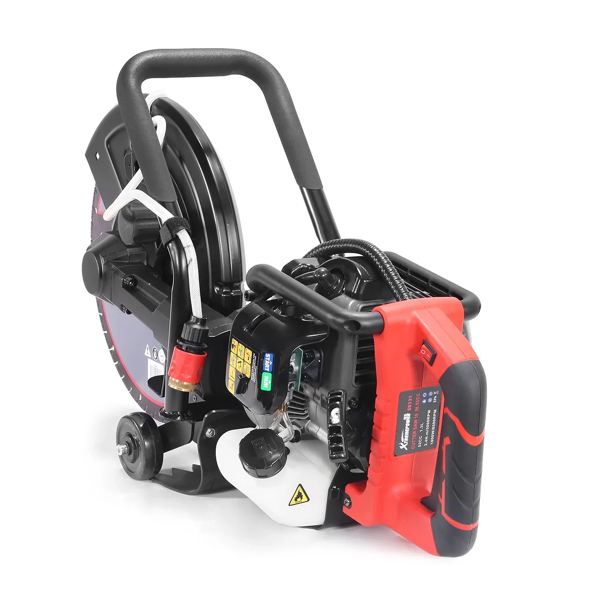 XtremepowerUS 14 Electric Concrete Saw, 2600W/15A Motor, Circular Saw Cutter With 5 Cutting Depth, Wet/Dry Disk Saw Cutter Includes Water Line, Pump For Stone, Brick, Porcelain, Concrete