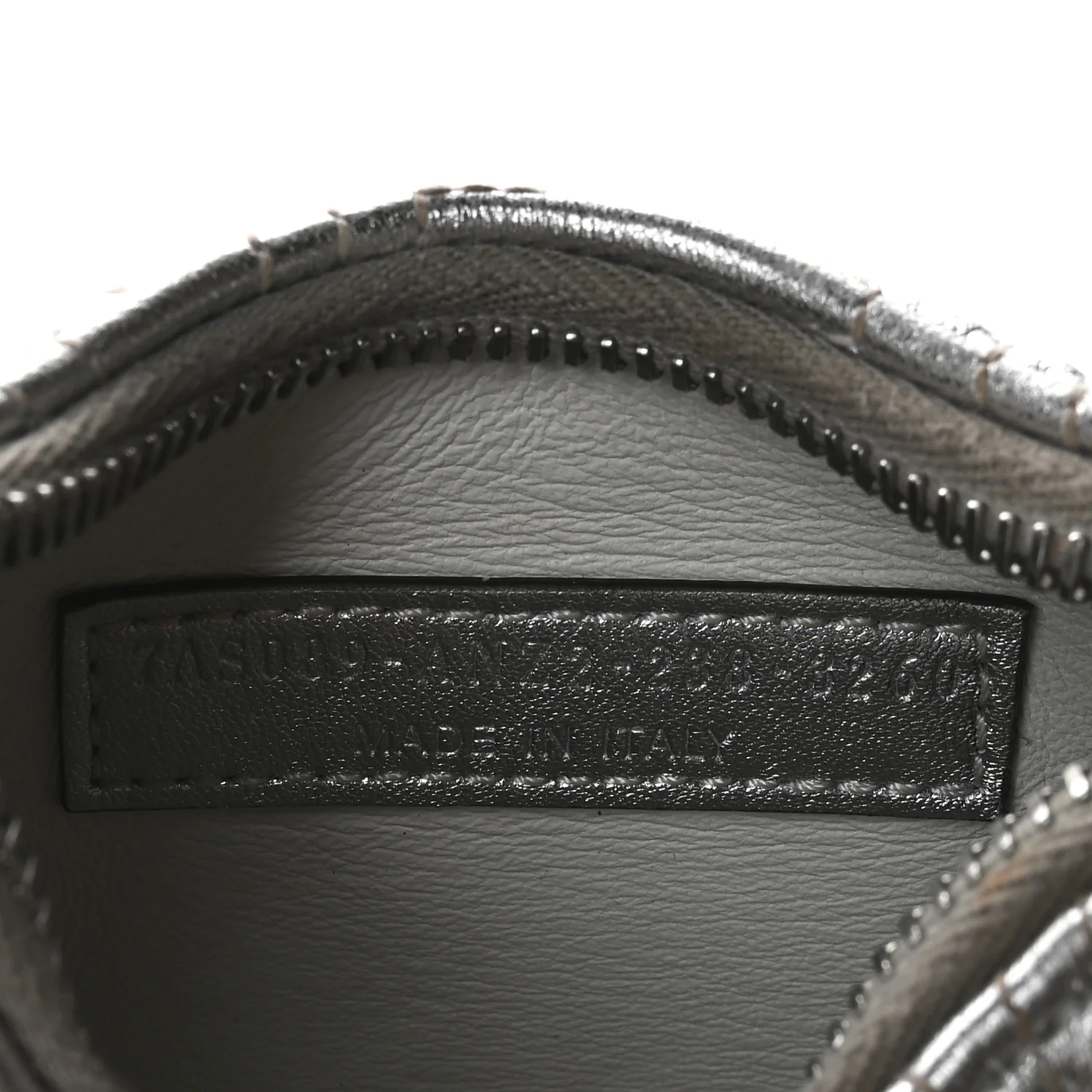 X MARC JACOBS Laminated Craquele Lambskin Nano Fendigraphy Hobo Charm Argento
