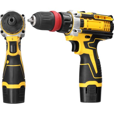 Perceuse‑tournevis lithium 12V 2‑en‑1, moteur brossé multifonction. Pratique pour appareils ménagers, installation meubles, réparation électronique automobile, avec deux emplacements de rangement — vue 3
