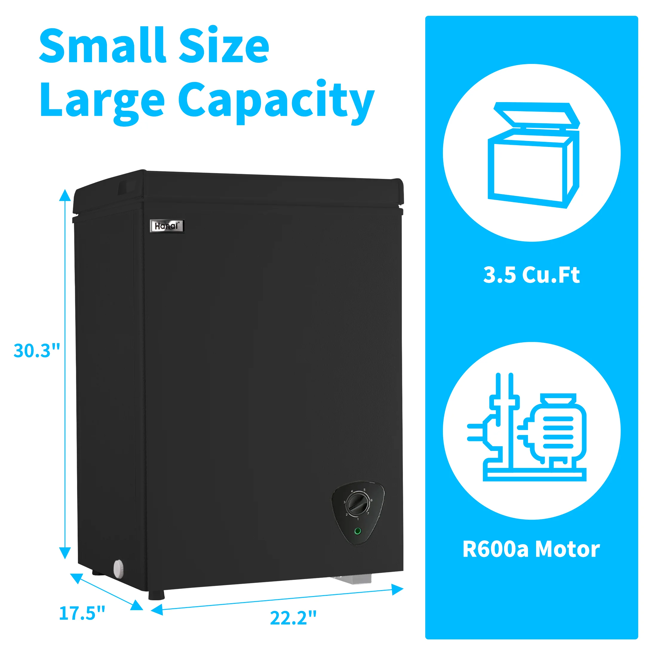 3.5 Cu.ft Freezer, Chest Freezer, Deep Freezer with Top Open Door - Image 4