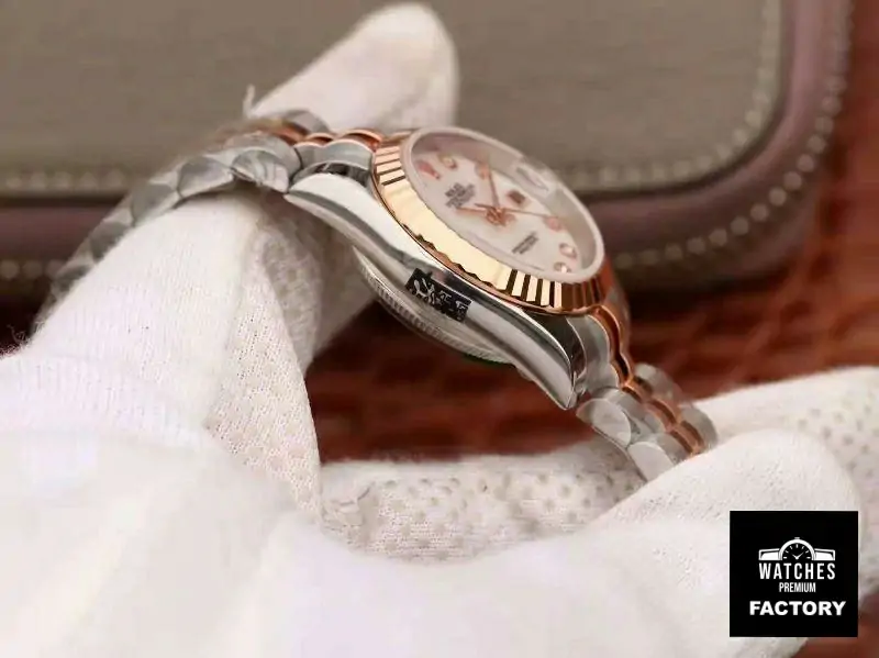 Rolex Lady Datejust Rose Gold 28MM White Enamel Dial