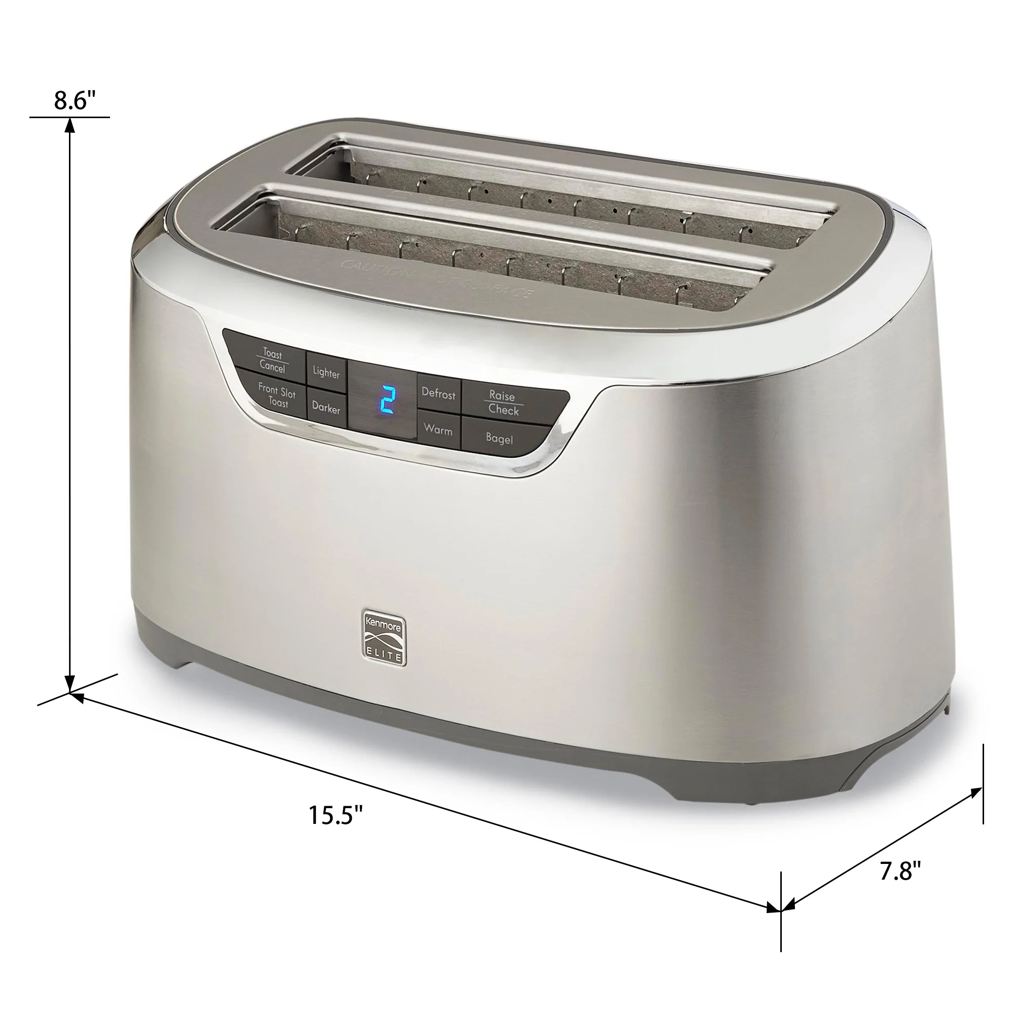 Elite 4-Slice Toaster with Auto Lift, Long Slot, Stainless Steel, Digital Controls, Extra Wide Slots - Image 7