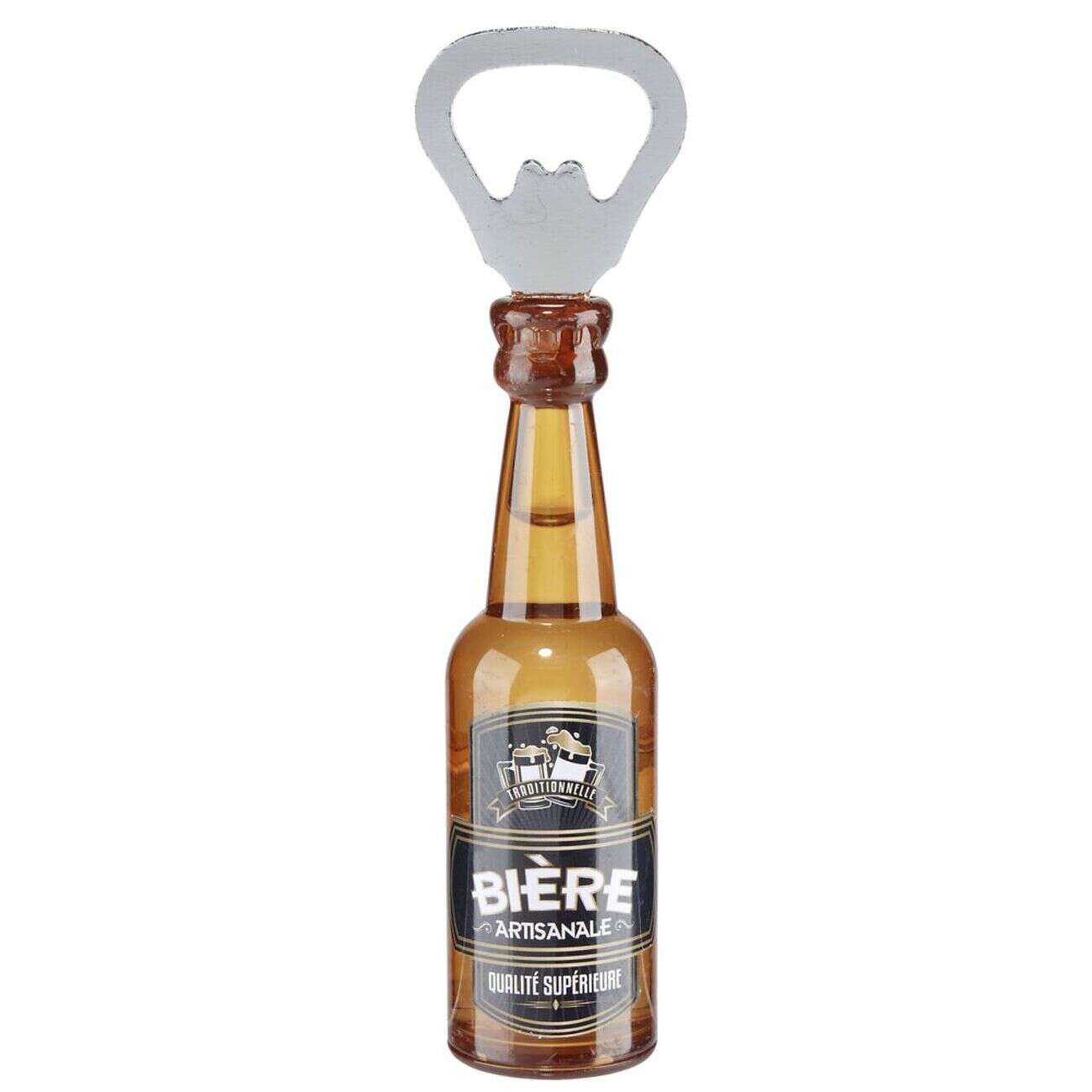 Décapsuleur figurine aimantée design bière H10cm (3 modèles)