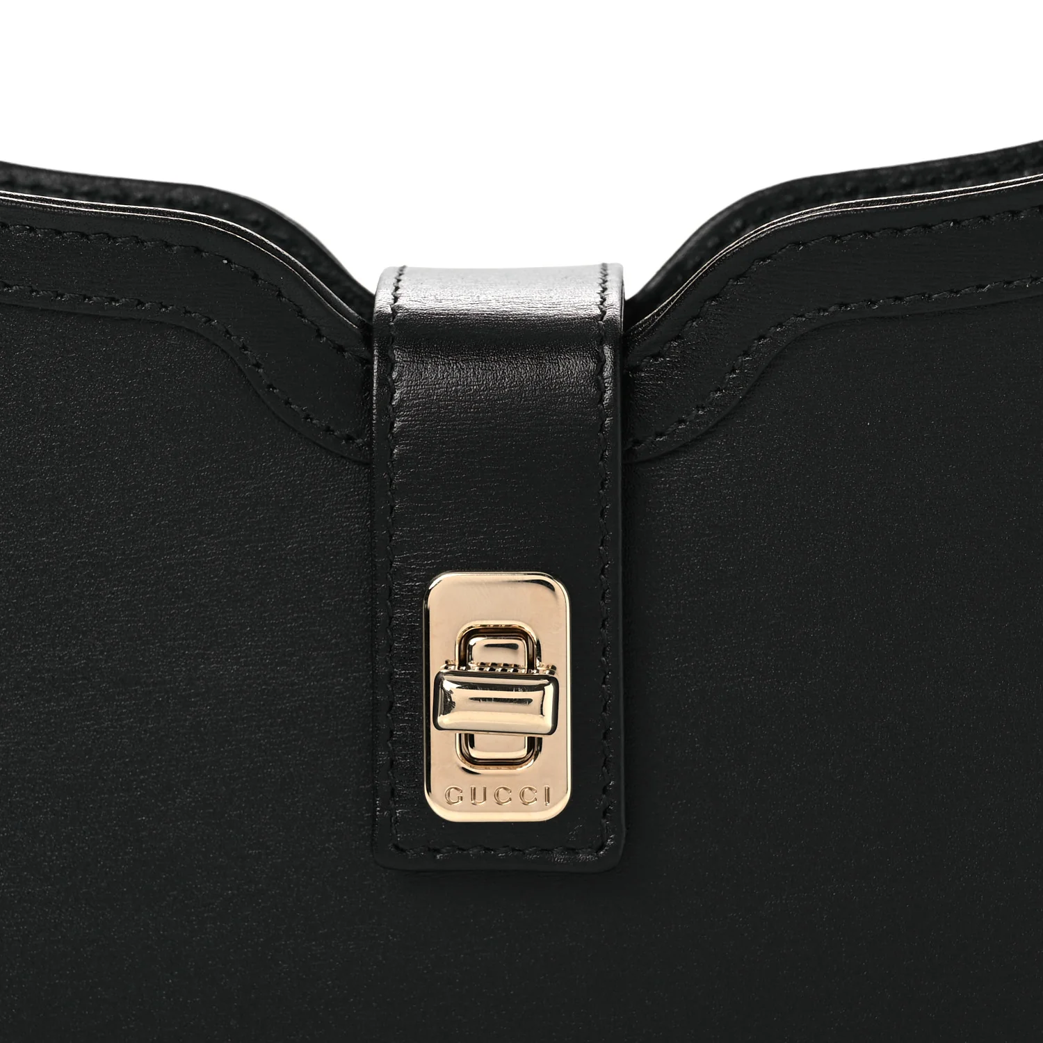 Calfskin Mini Moon Side Shoulder Bag Black