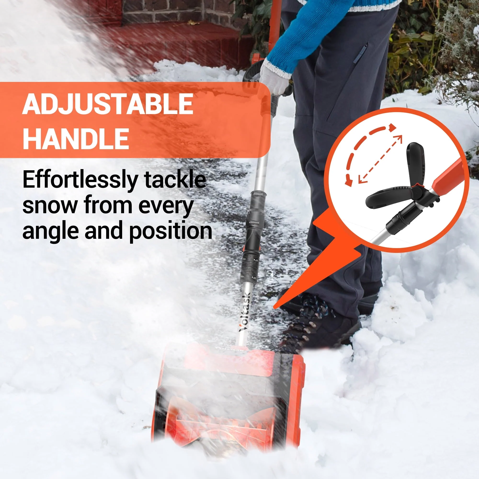 20V 10 Inch Cordless Snow Shovel Lightweight, Battery Quick Charger Included Image 7