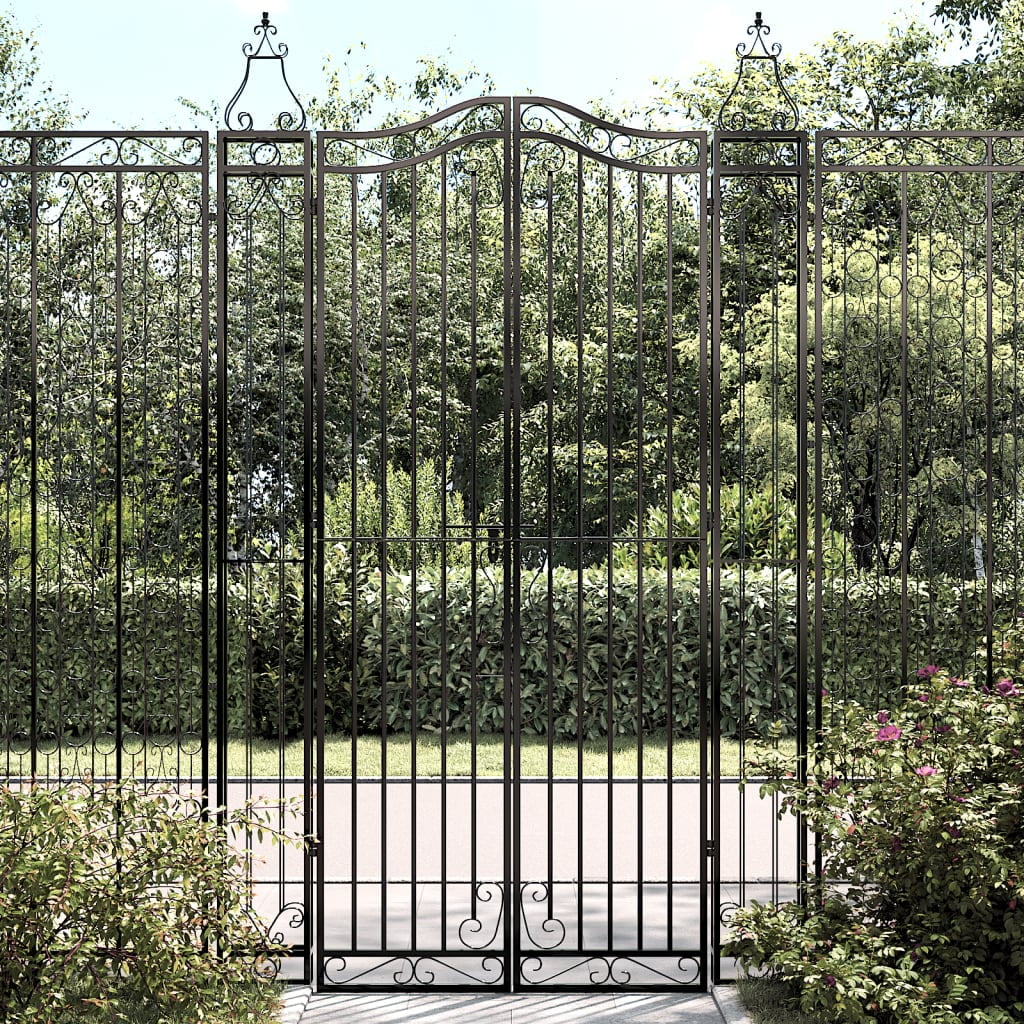 vidaXL Garden Gate Ornamental Fence Gate with Bolt Hinge Trellis Wrought Iron