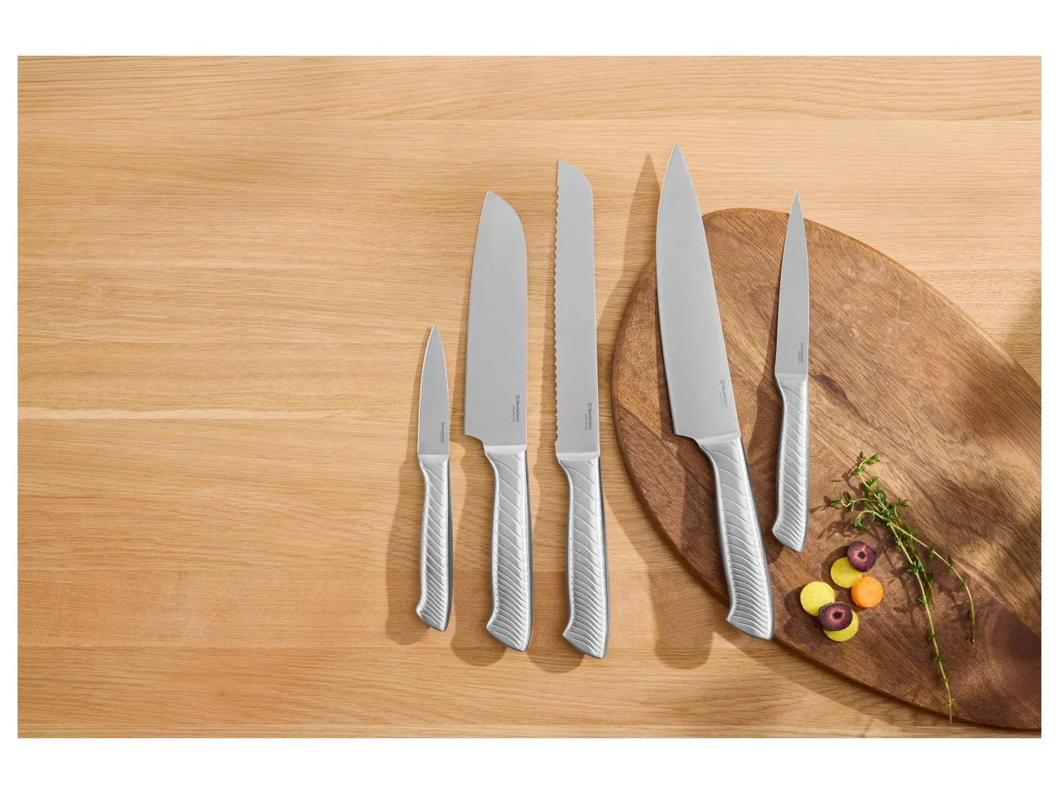 SILVERCREST Set de couteaux en acier inoxydable avec bloc de rangement
