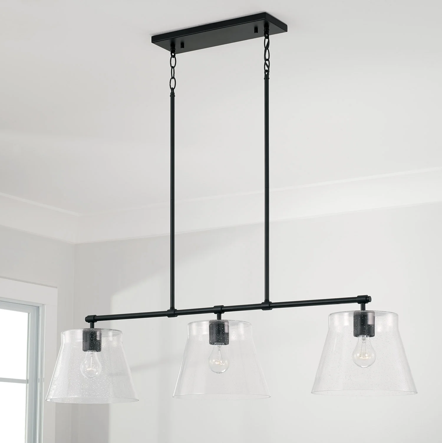 Capital Lighting 846931 Baker 3 Light 45" Wide Linear Chandelier - Black