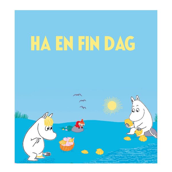Mummi kort dobbelt 7,5x7,5 cm Ha en fin dag blå